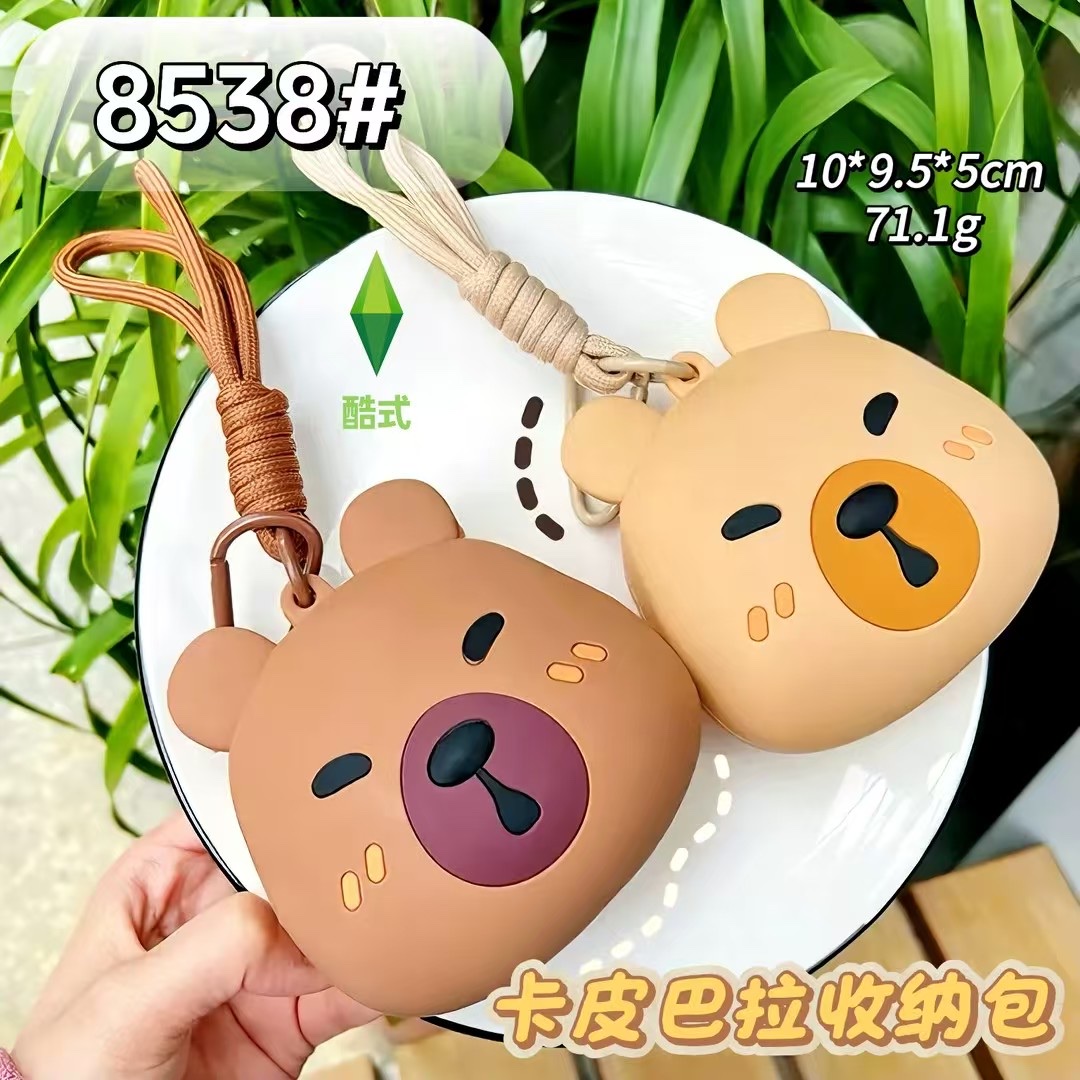 Cartoon silicone coin purse, Mini earphone pendant, Korean-style storage bag, cartoon coin bag, multi-functional portable mini earphone case pendant, Korean-style storage Application Scenario