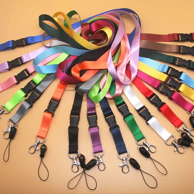Factory wholesale of color ID card color lanyards, nylon webbing separation buckles, mobile phone lanyards
