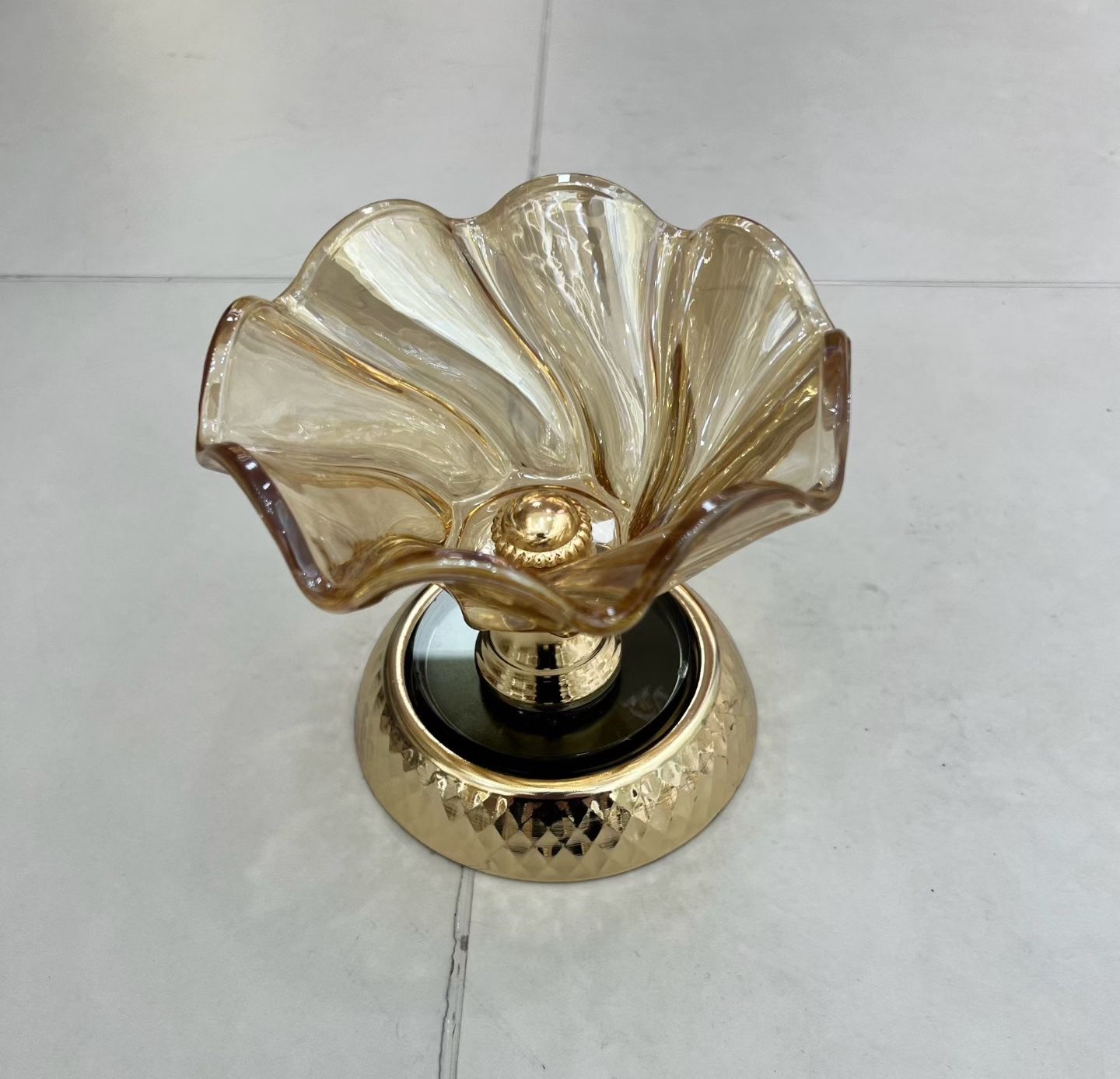 水晶玻璃果盘干果盒子水果盘摆台多功能干果展示盘 玻璃果盆带底座家用创意摆设