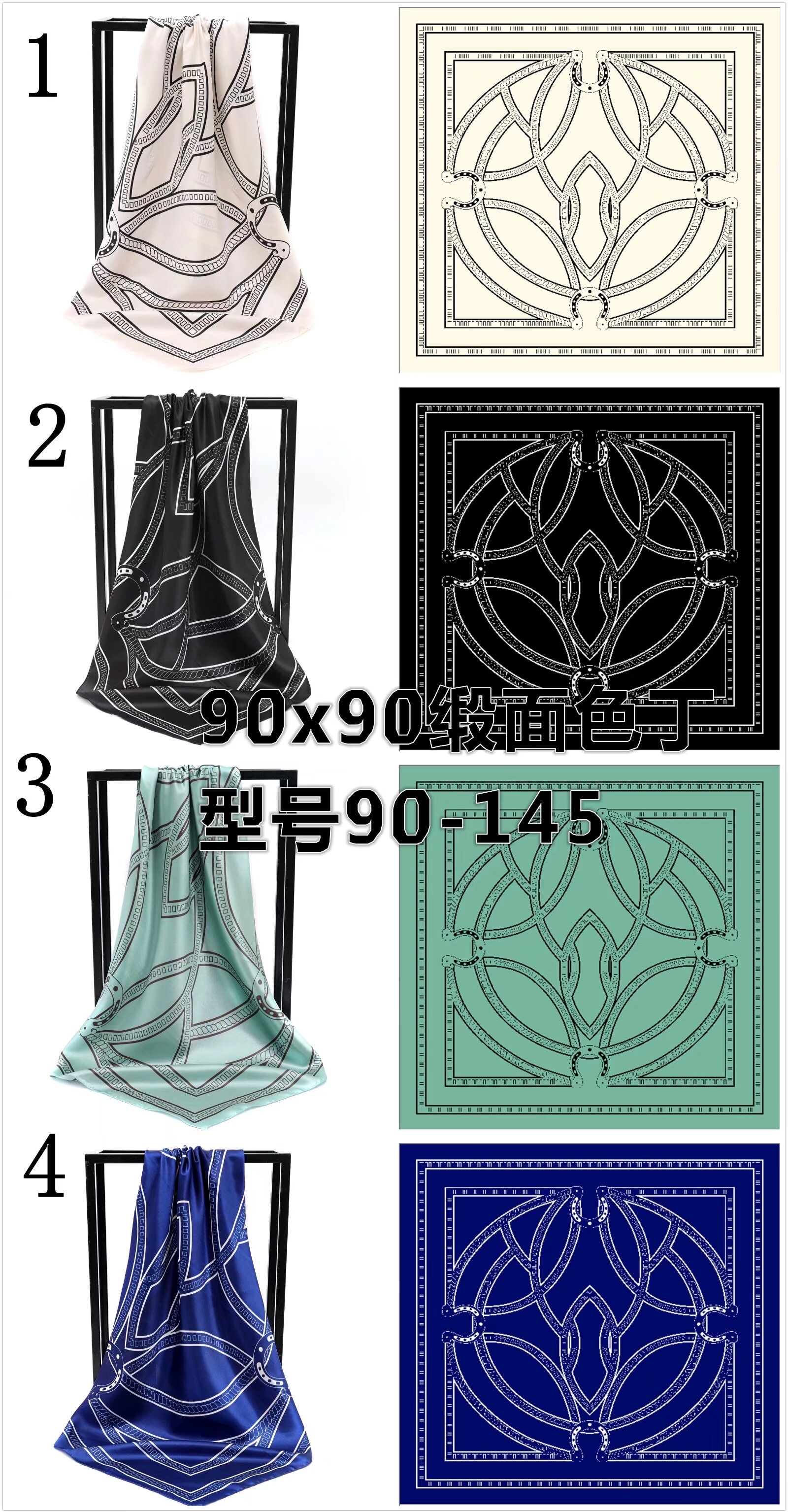 Factory direct sales of 90-square-meter scarves, new style scarves from Hangzhou, silk versatile, realistic scarves, spring and autumn silk scarves, headscarves and shawls detail image 6