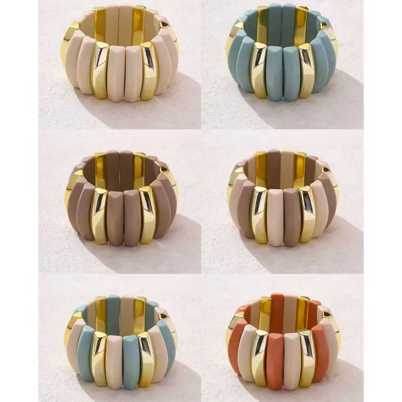 New acrylic rectangular triangular bracelet, with a unique, unconventional and exaggerated style, is fashionable, distinctive and high-end detail image 3