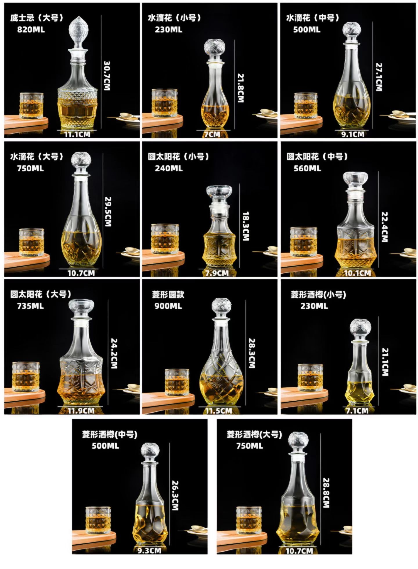 威士忌酒瓶 玻璃瓶 威士忌酒具密封口瓶子洋酒瓶白酒瓶子详情图4