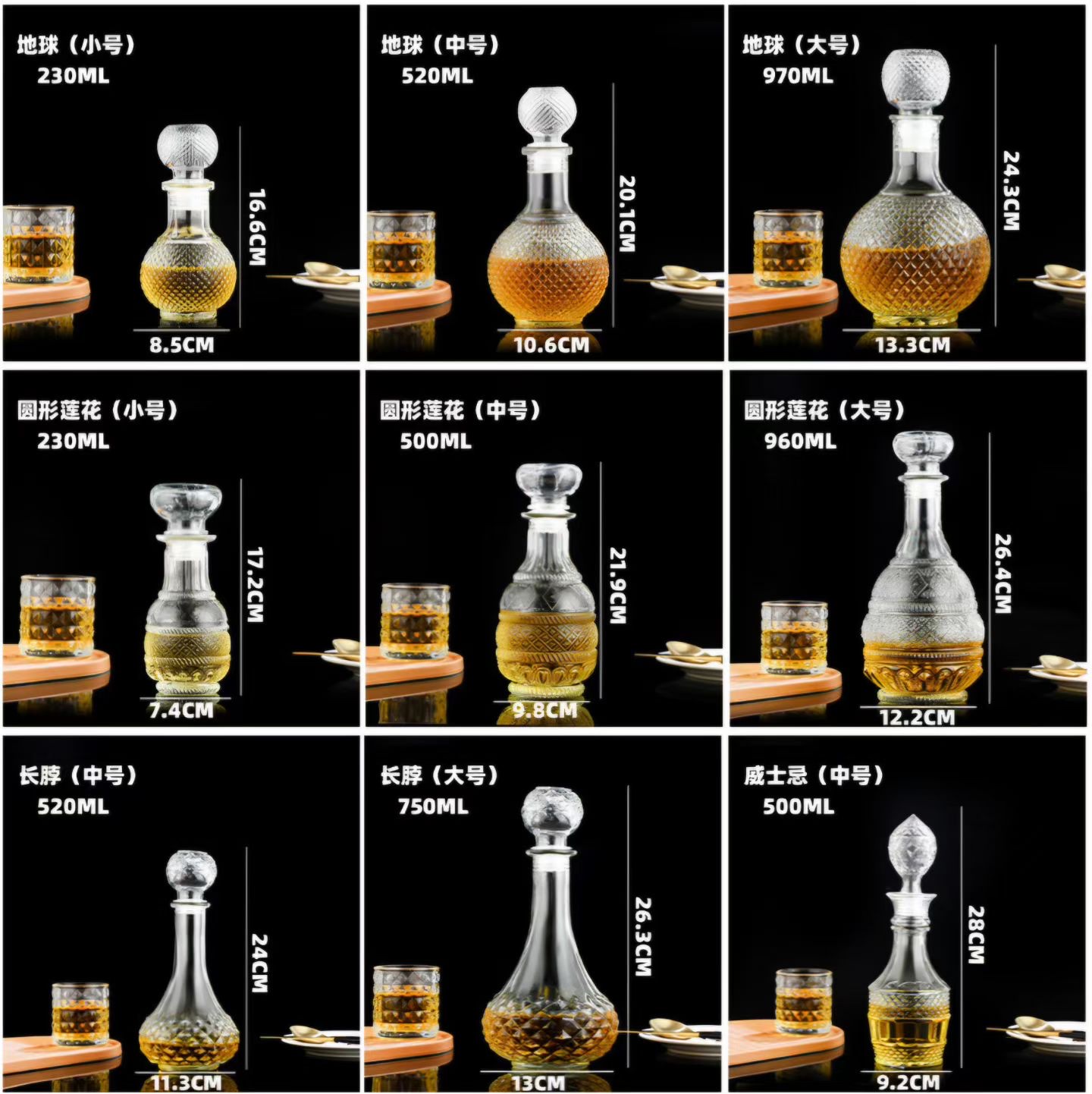 威士忌酒瓶 玻璃瓶 威士忌酒具密封口瓶子洋酒瓶白酒瓶子详情图5