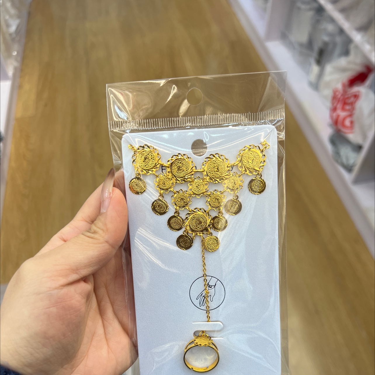 流行饰品戒指手链一体手背链时尚珠宝首饰首饰时尚珠宝首饰戒指托项链详情图1