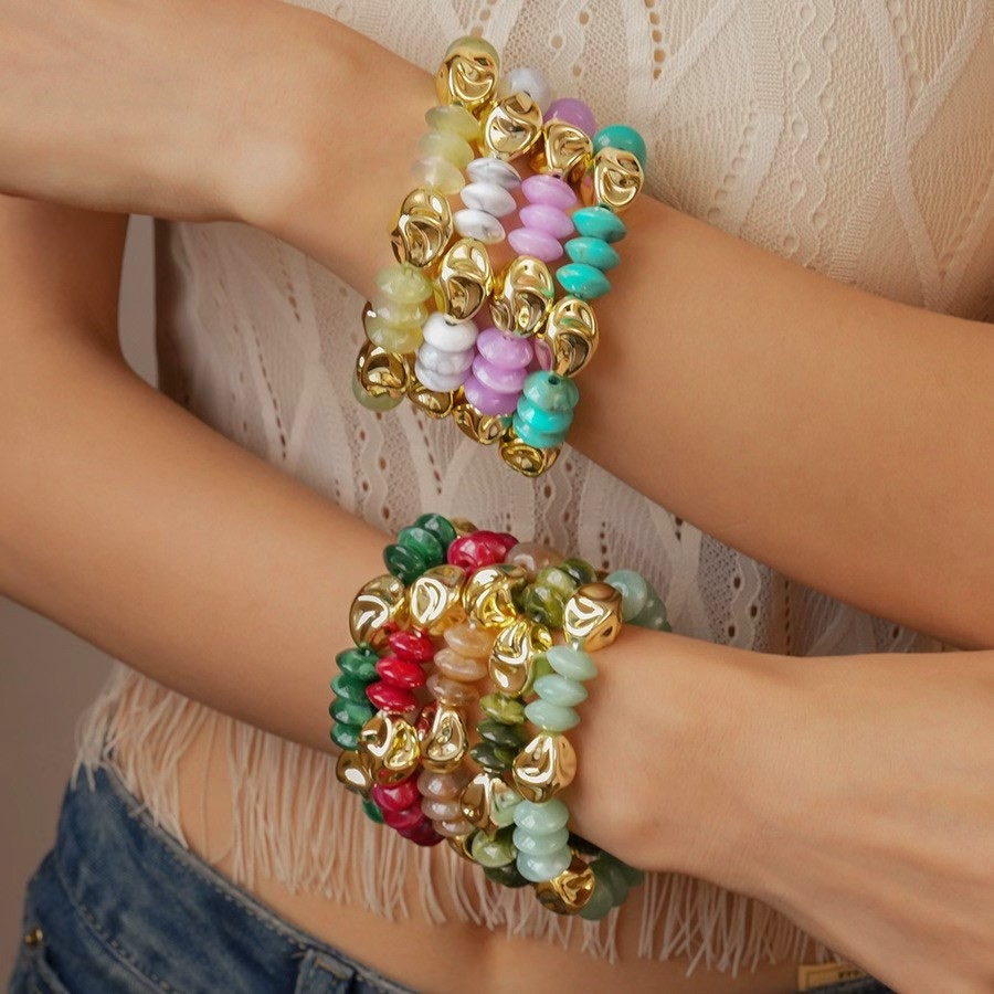 欧美亚克力串珠不规则圆形手链复古小众个性夸张气质高级感手饰女