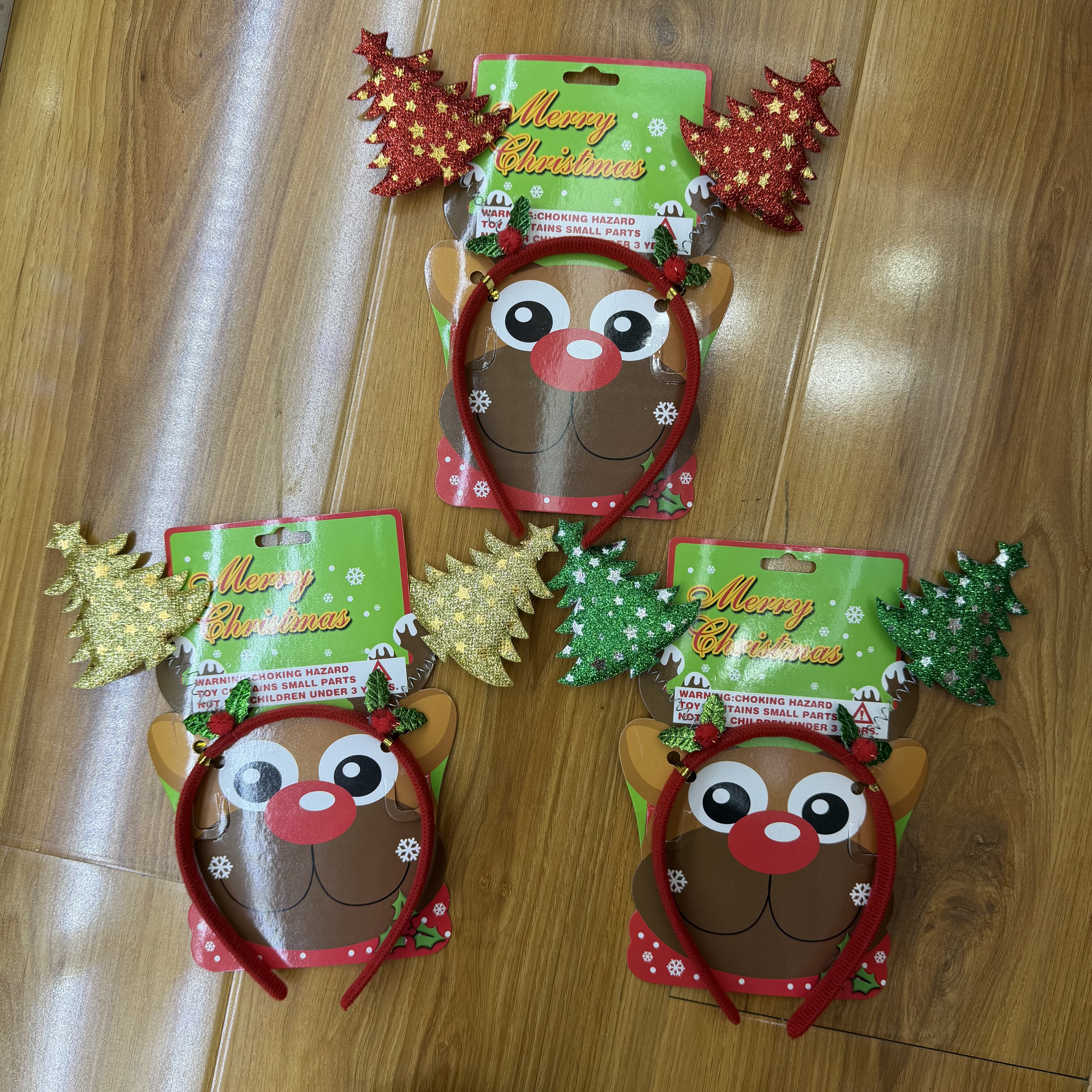 热卖圣诞树头扣星星亮片葱粉头扣