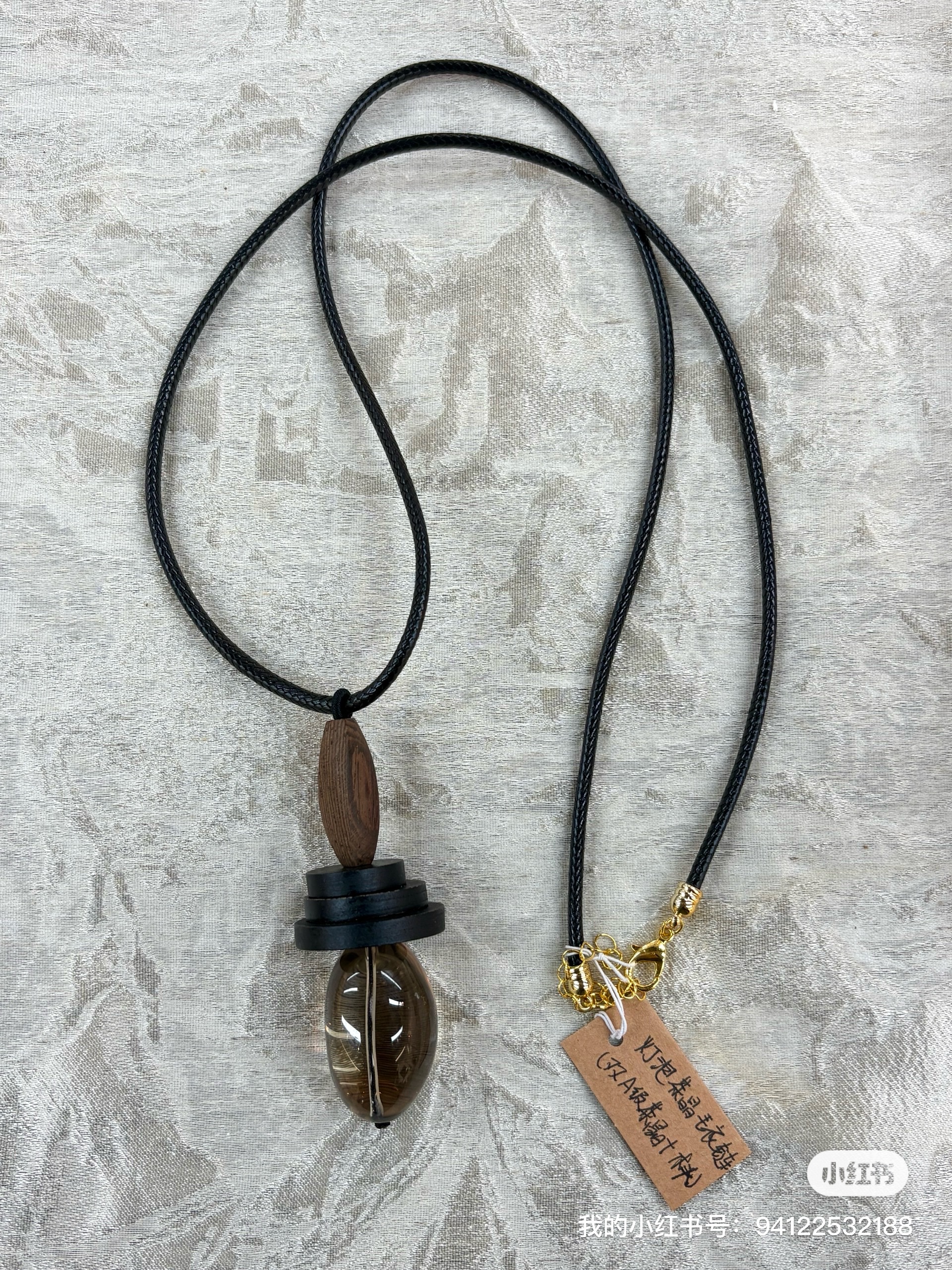 双A级茶晶小灯泡毛衣链时髦原创设计细节图