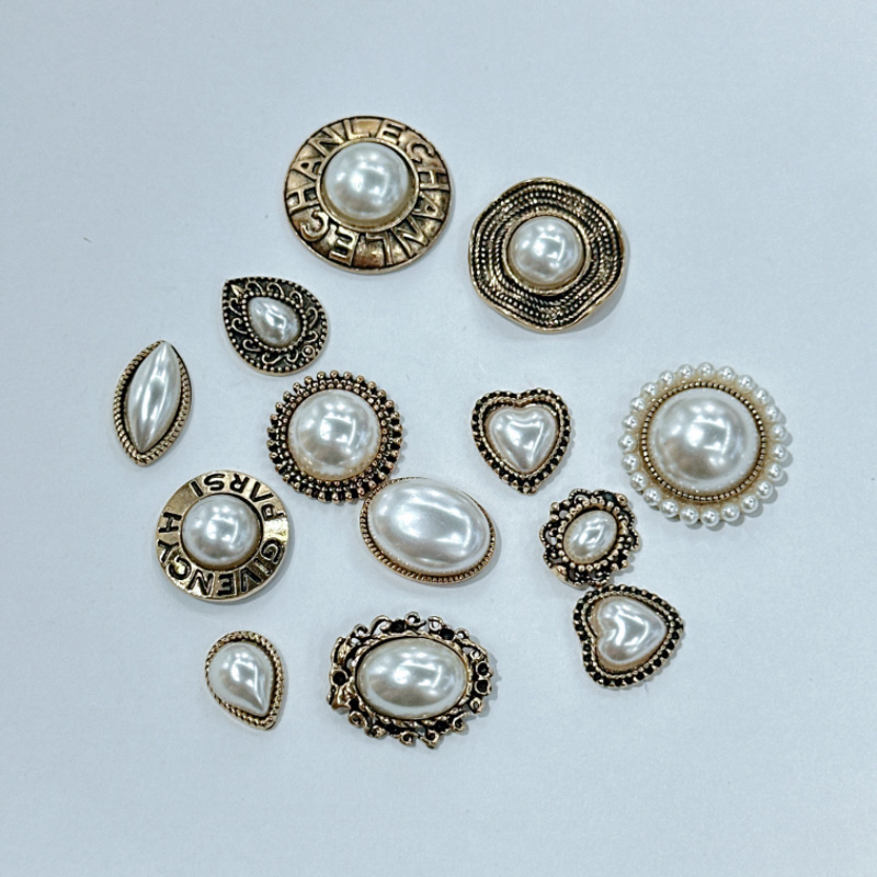 珍珠点钻保色高级风格字母金属树脂配件DIY饰品配件多色创意手工材料点缀详情图5