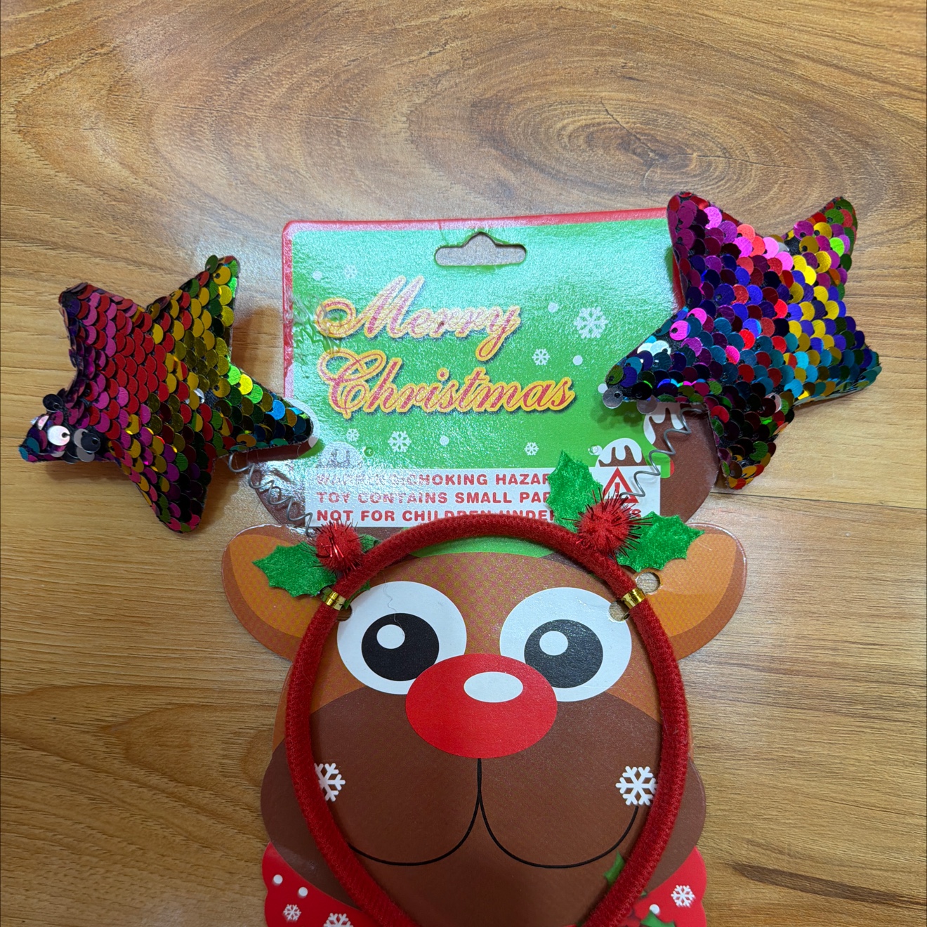 手工亮片发饰圣诞装饰品翻片五角星头扣炫彩红色头扣可混色头扣