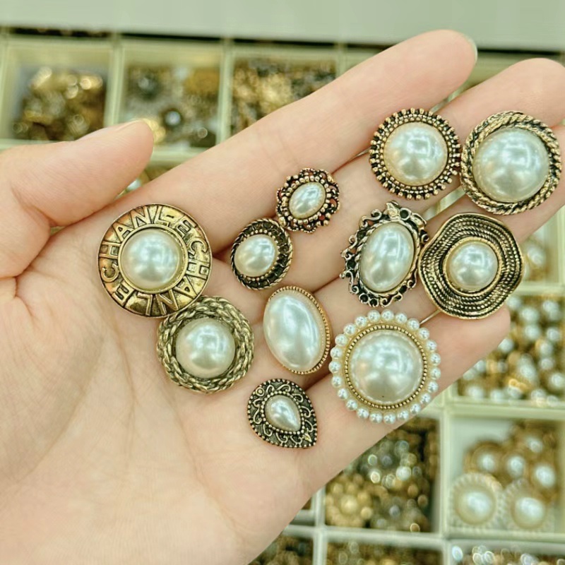 珍珠点钻保色高级风格字母金属树脂配件DIY饰品配件多色创意手工材料点缀细节图