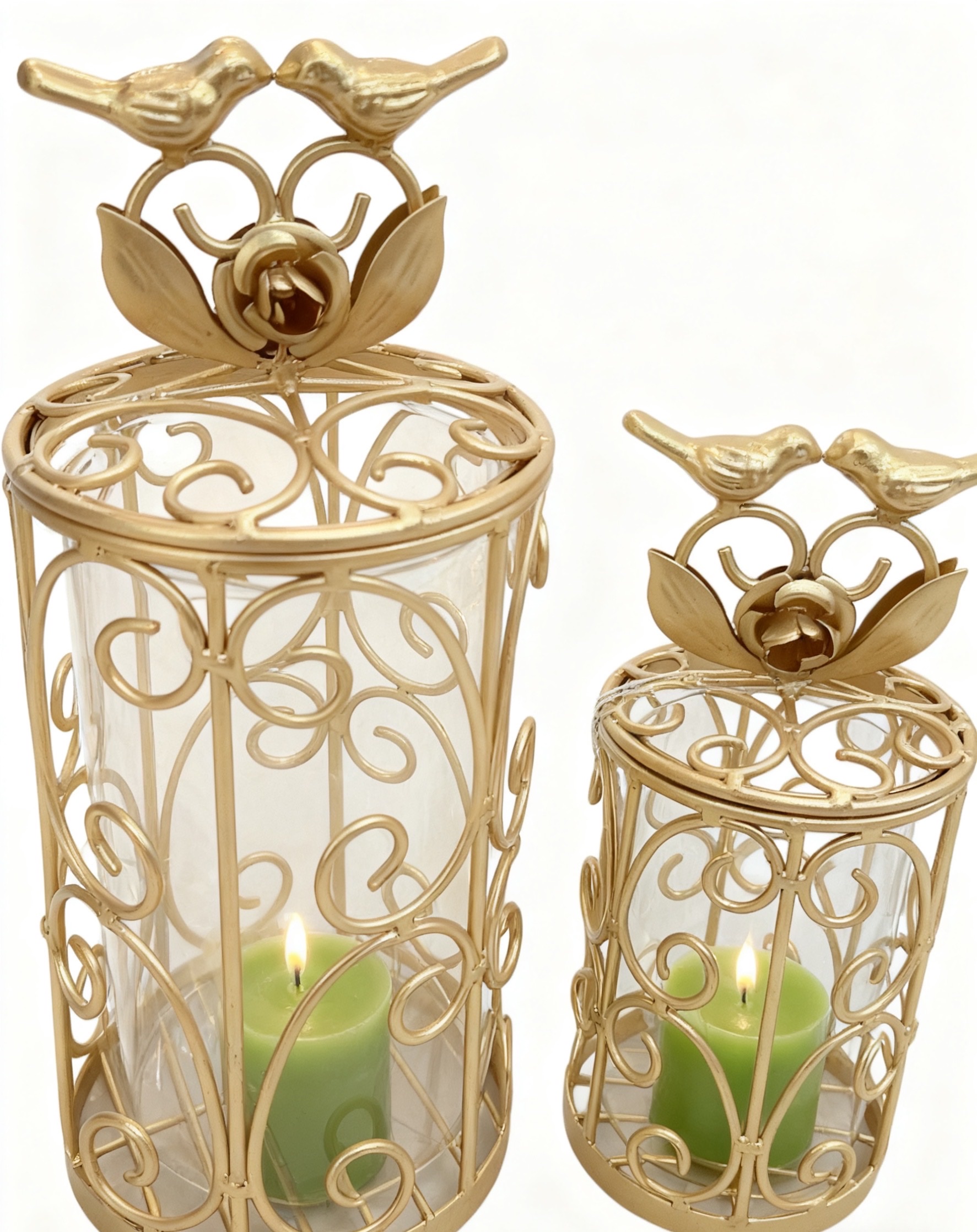 20年老厂铁艺雕花烛台 创意小鸟玫瑰花风灯软装装饰摆件批发