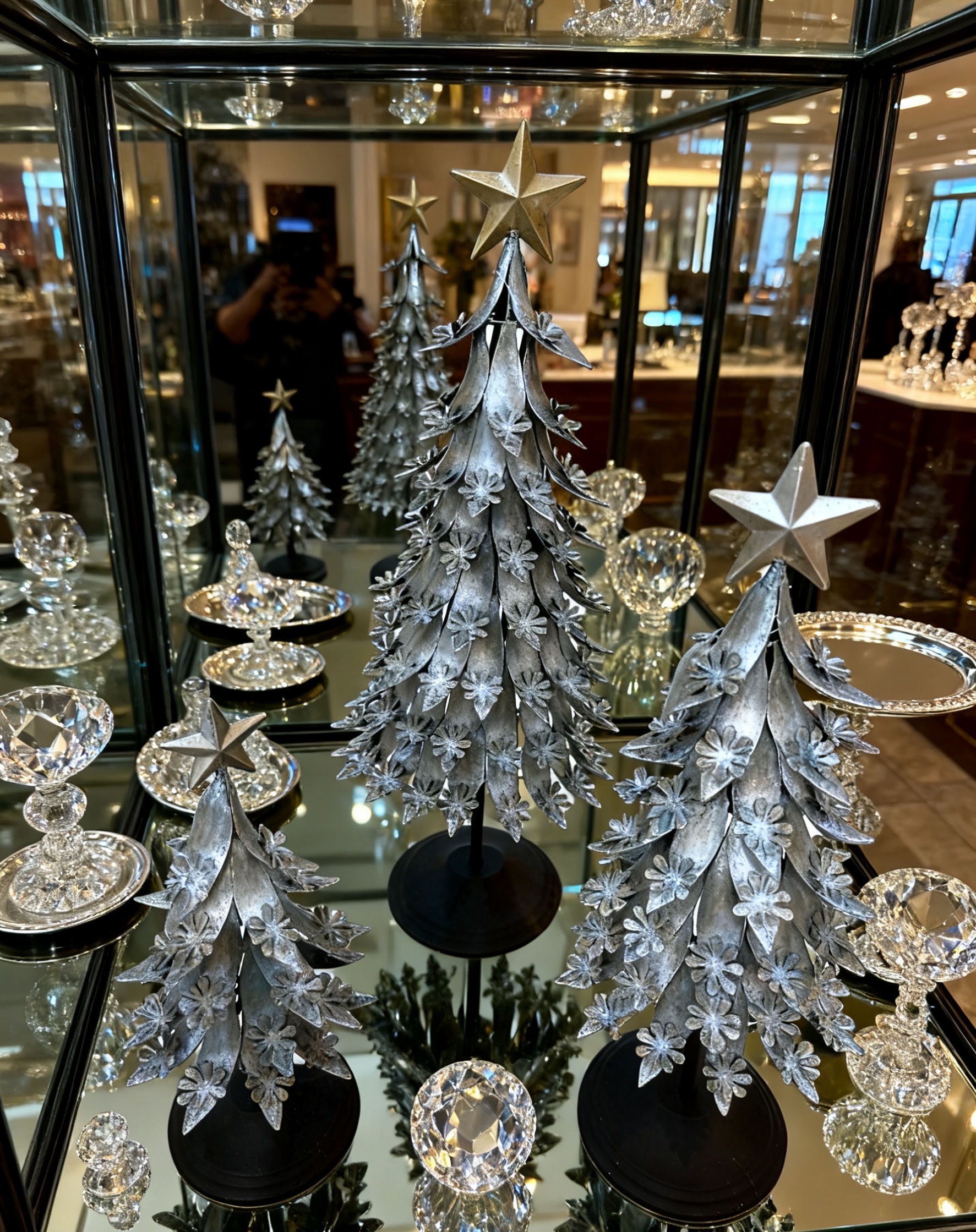 20年老厂金属圣诞树摆件 星星蝴蝶结圣诞桌面布置工艺品批发产品图