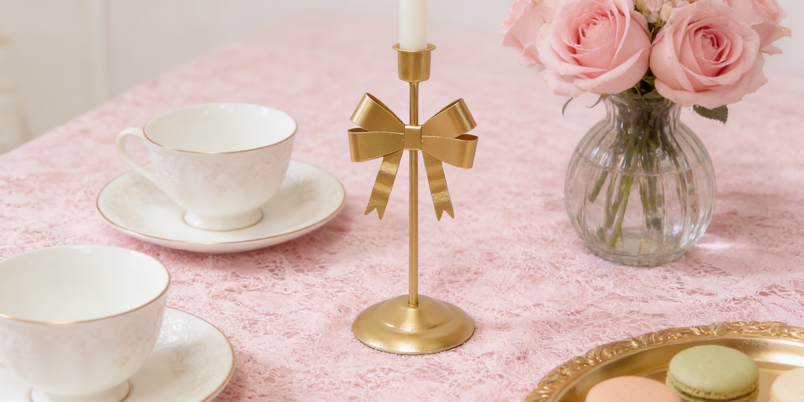 欧式金属蝴蝶结装饰架 家居软装烛台甜品台摆件产品图