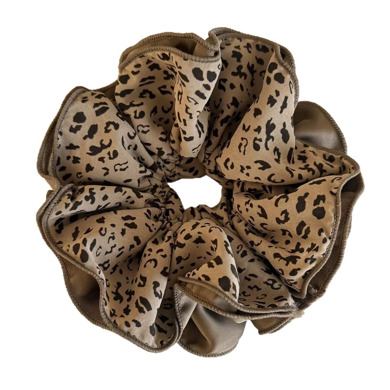 Retro leopard-print large intestine hair band for women, 2025 new style, high-end look, bun hairstyle, high ponytail, hair tie, hair accessory, hair band Application Scenario