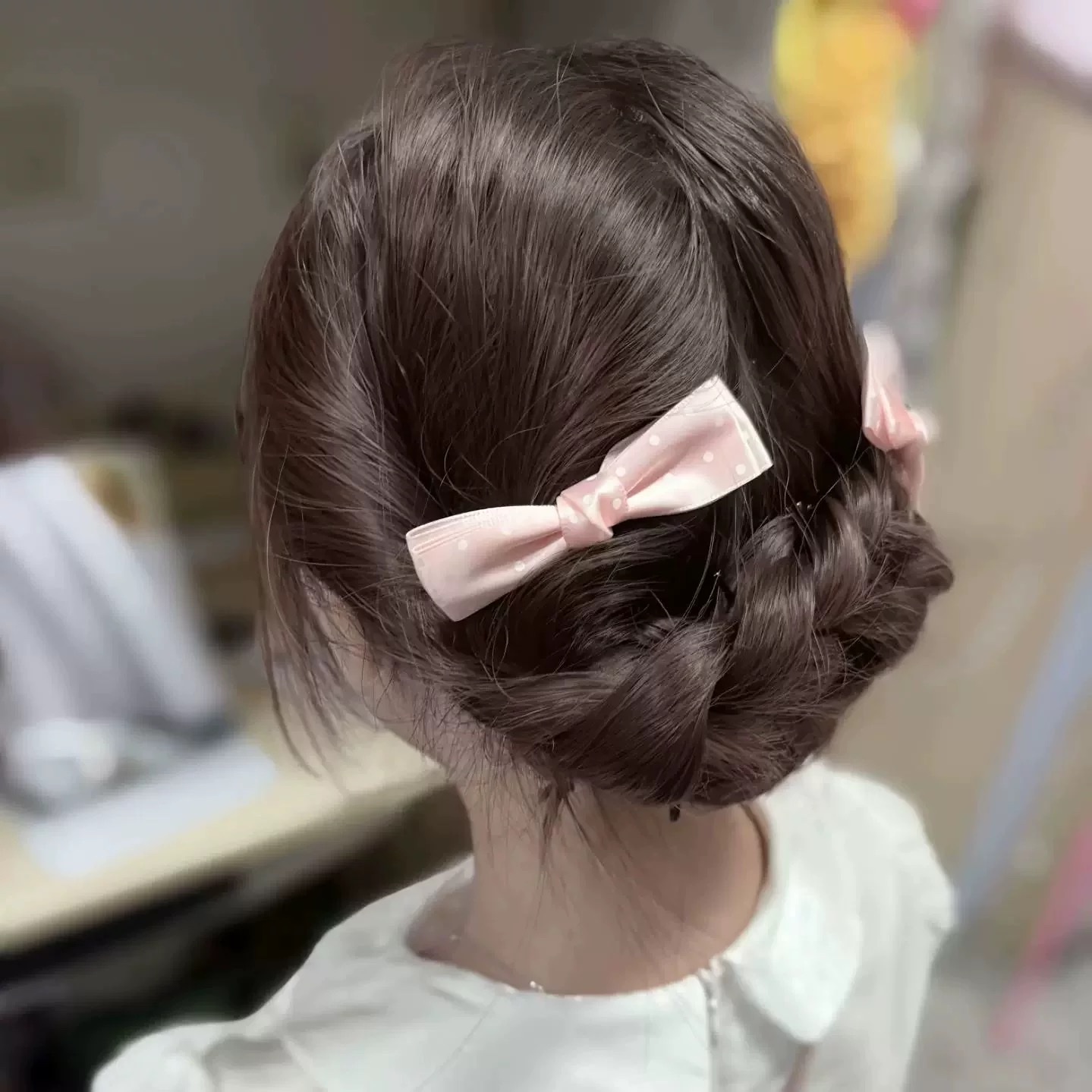 少女可爱波点蝴蝶结发夹甜美侧边发饰夹子鸭嘴发卡发卡针织详情图4