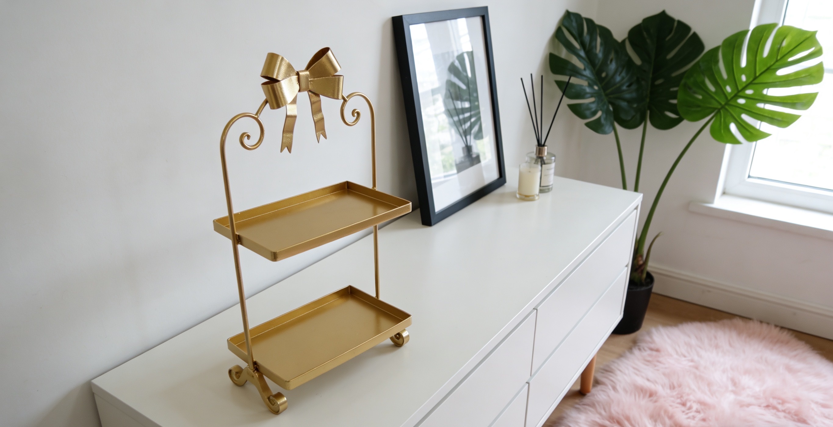 欧式金属蝴蝶结装饰架 家居软装烛台甜品台摆件详情图5