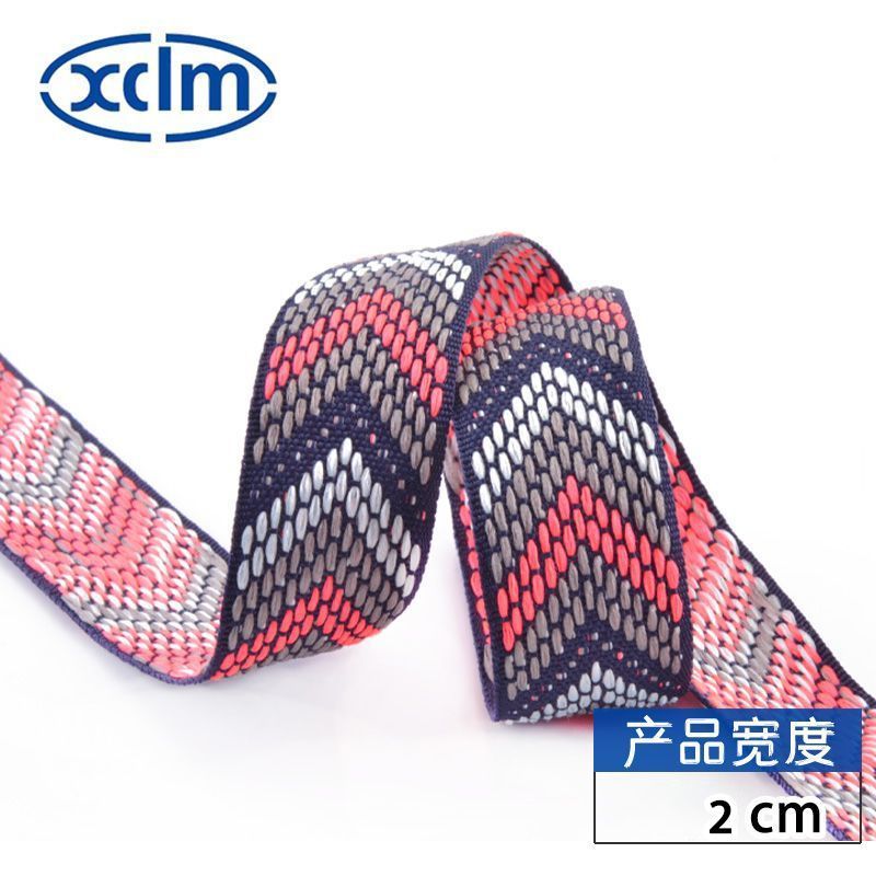 Seven-color thickened 2.2 jacquard woven ribbon, anti-slip binding strap, decorative ethnic shoe and hat accessory material, winding tape pic 5