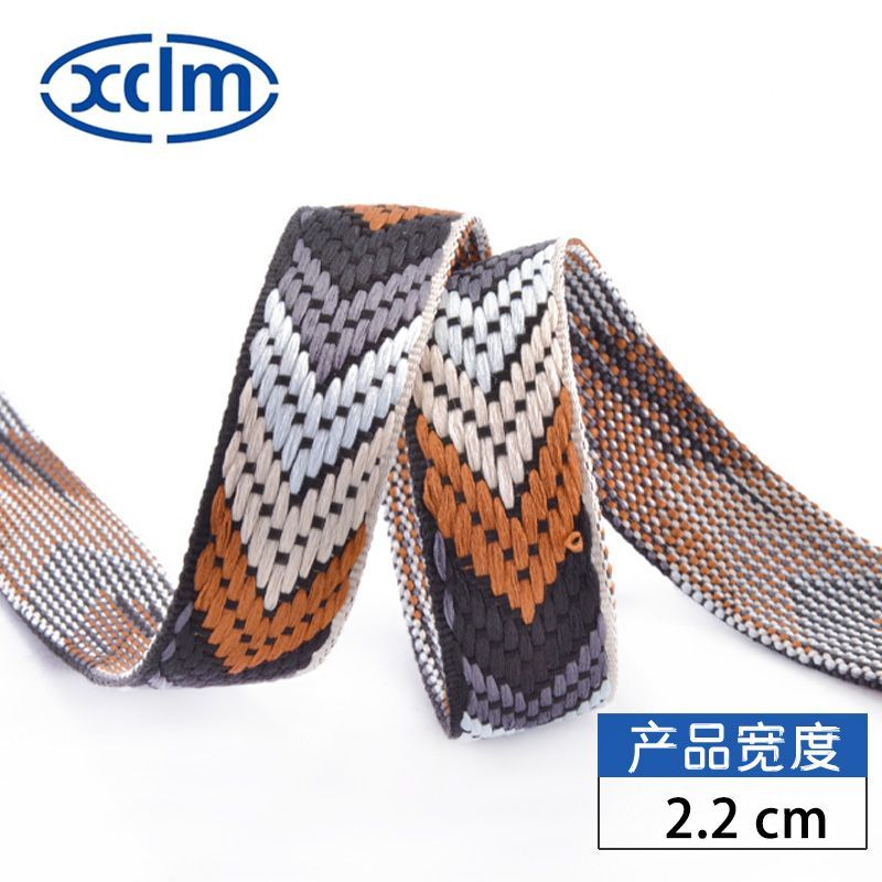 Seven-color thickened 2.2 jacquard woven ribbon, anti-slip binding strap, decorative ethnic shoe and hat accessory material, winding tape pic 6