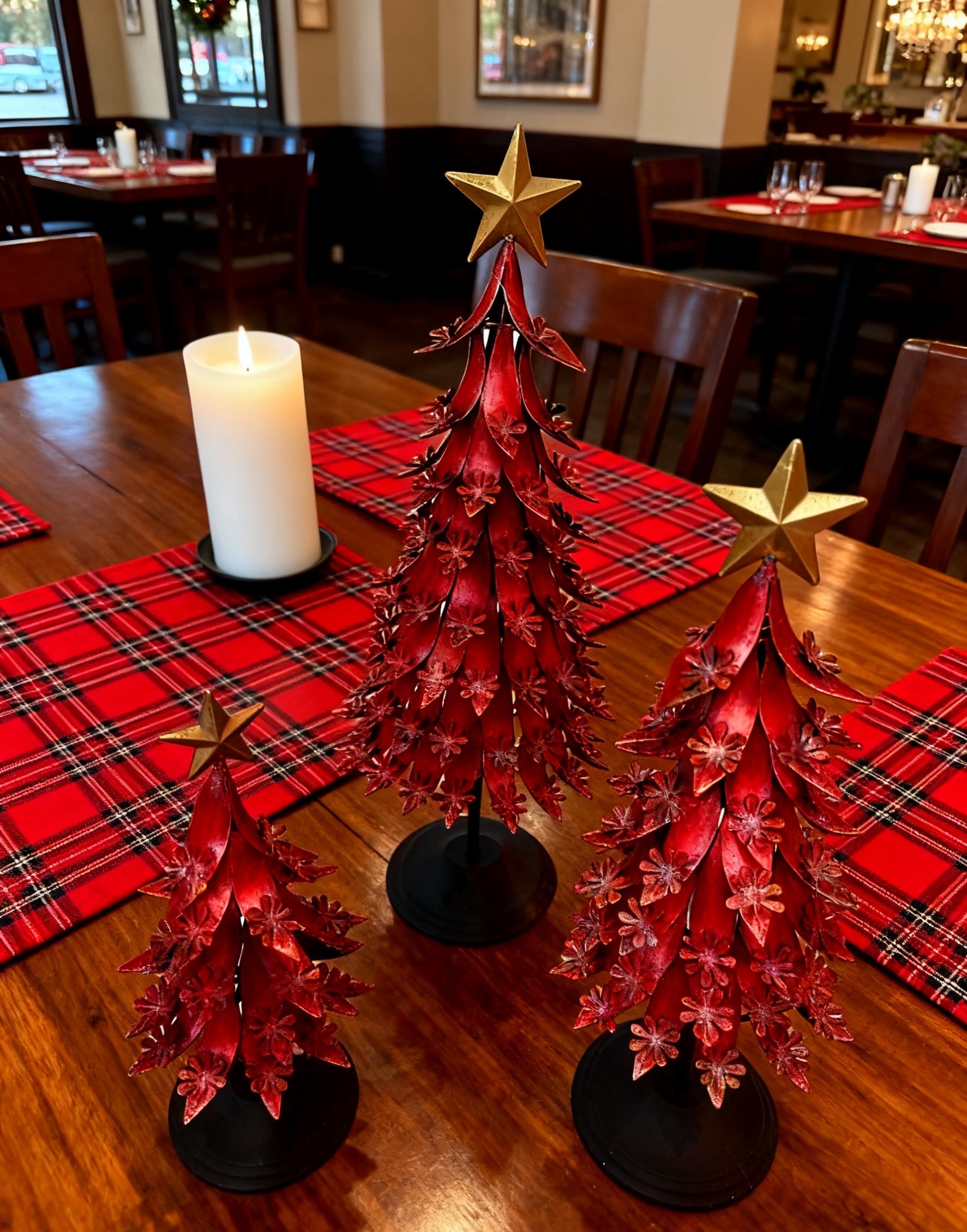 20年老厂金属圣诞树摆件 星星蝴蝶结圣诞桌面布置工艺品批发