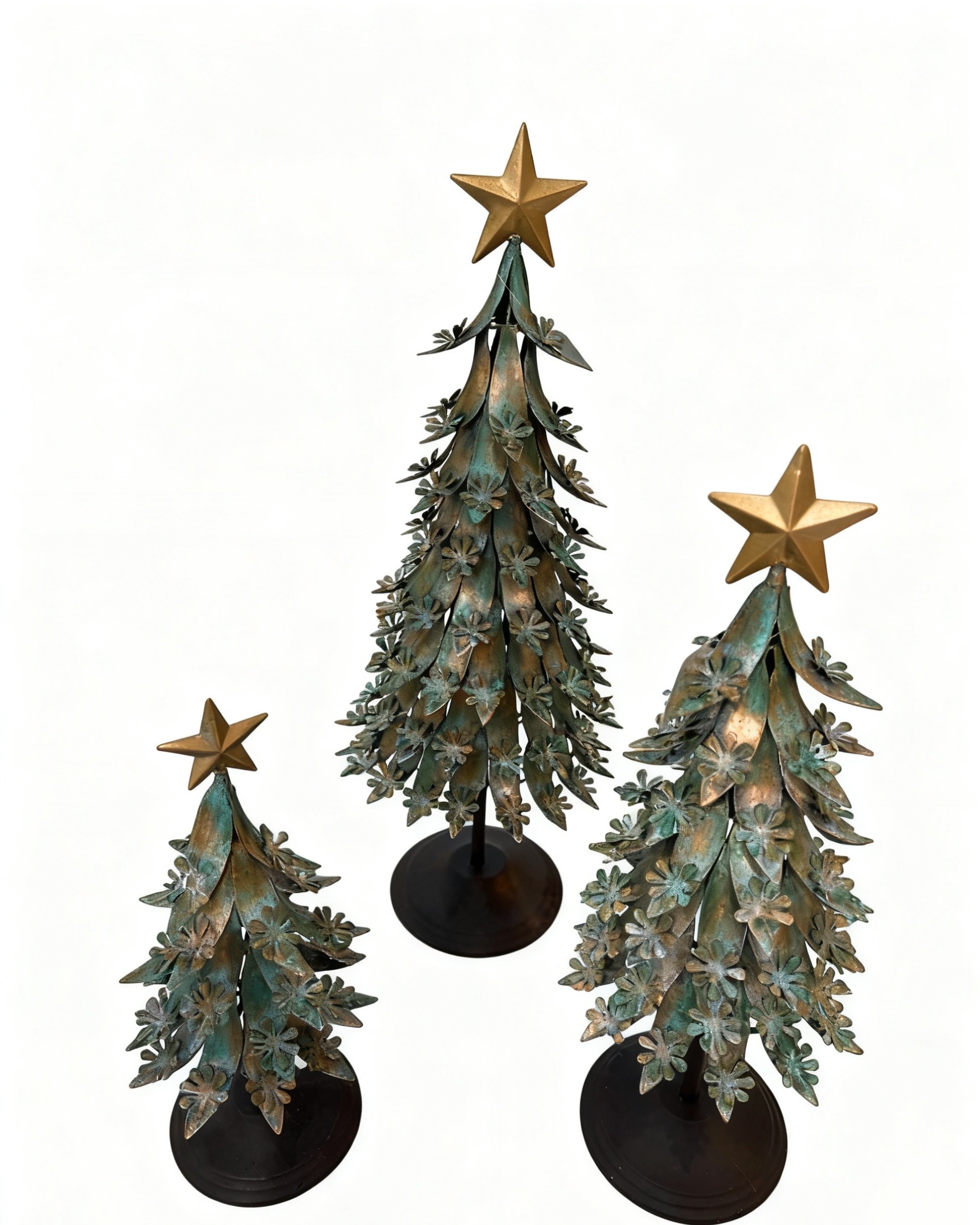 20年老厂金属圣诞树摆件 星星蝴蝶结圣诞桌面布置工艺品批发白底实物图