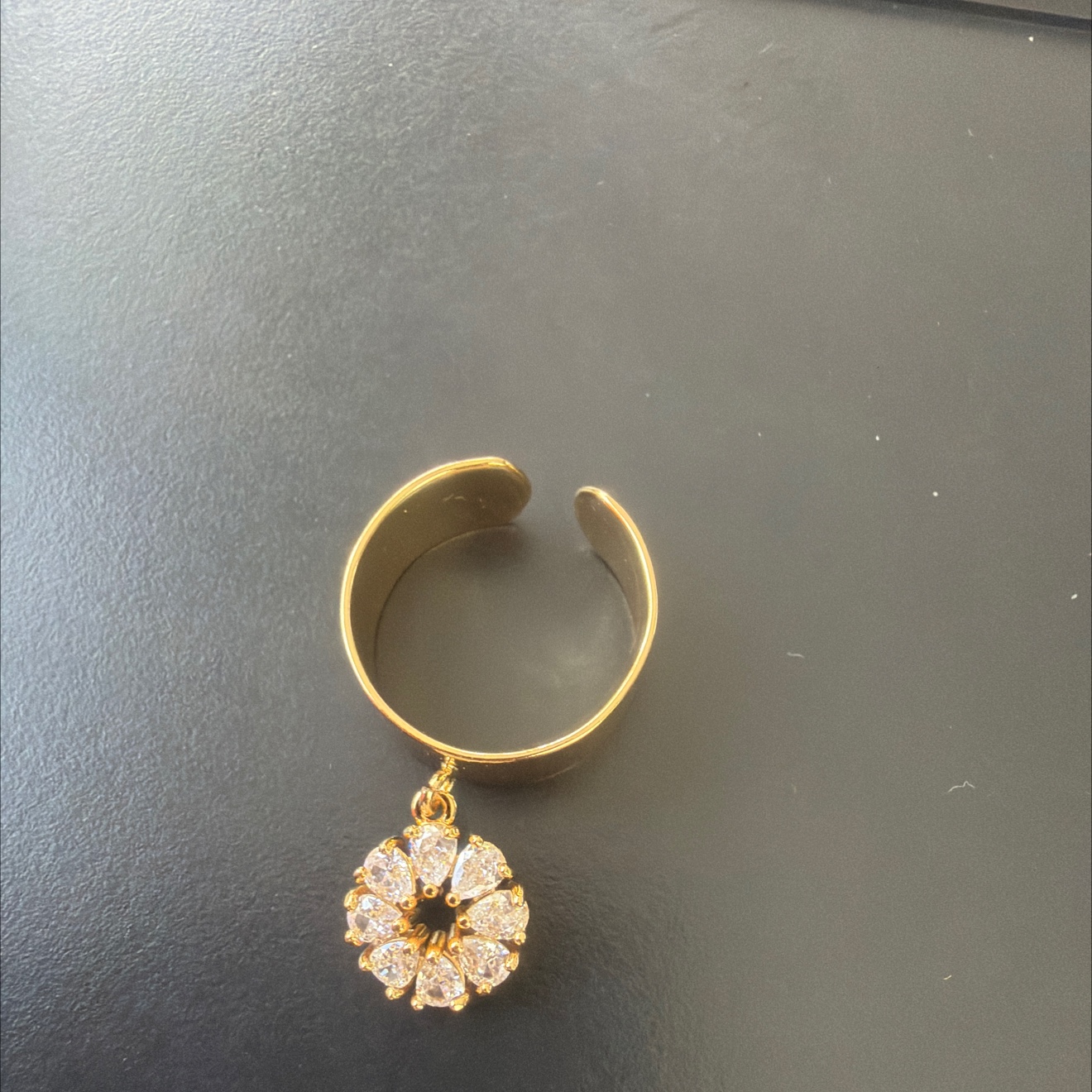 Vintage brushed ring, empty hold jewelry ring, pearl, fashionable, simple and versatile women's jewelry accessory