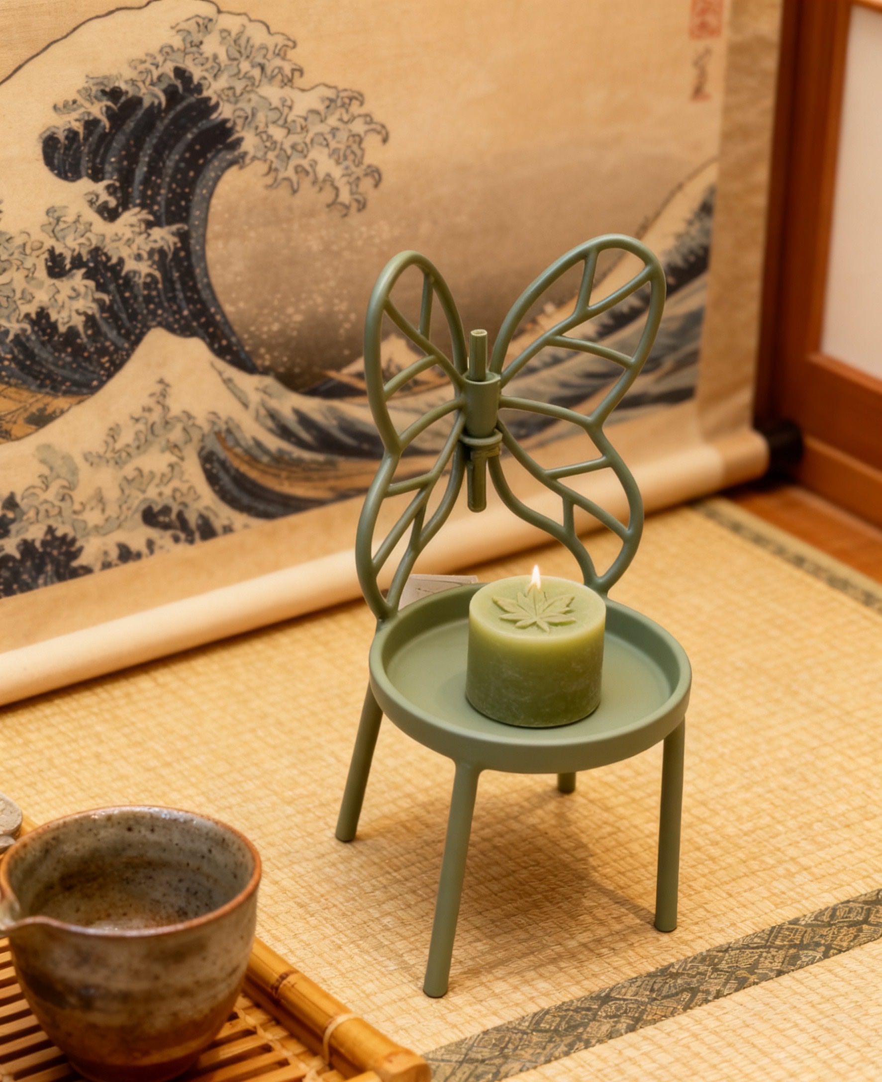 20年老厂金属蝴蝶椅摆件 创意迷你椅子造型收纳烛台定制