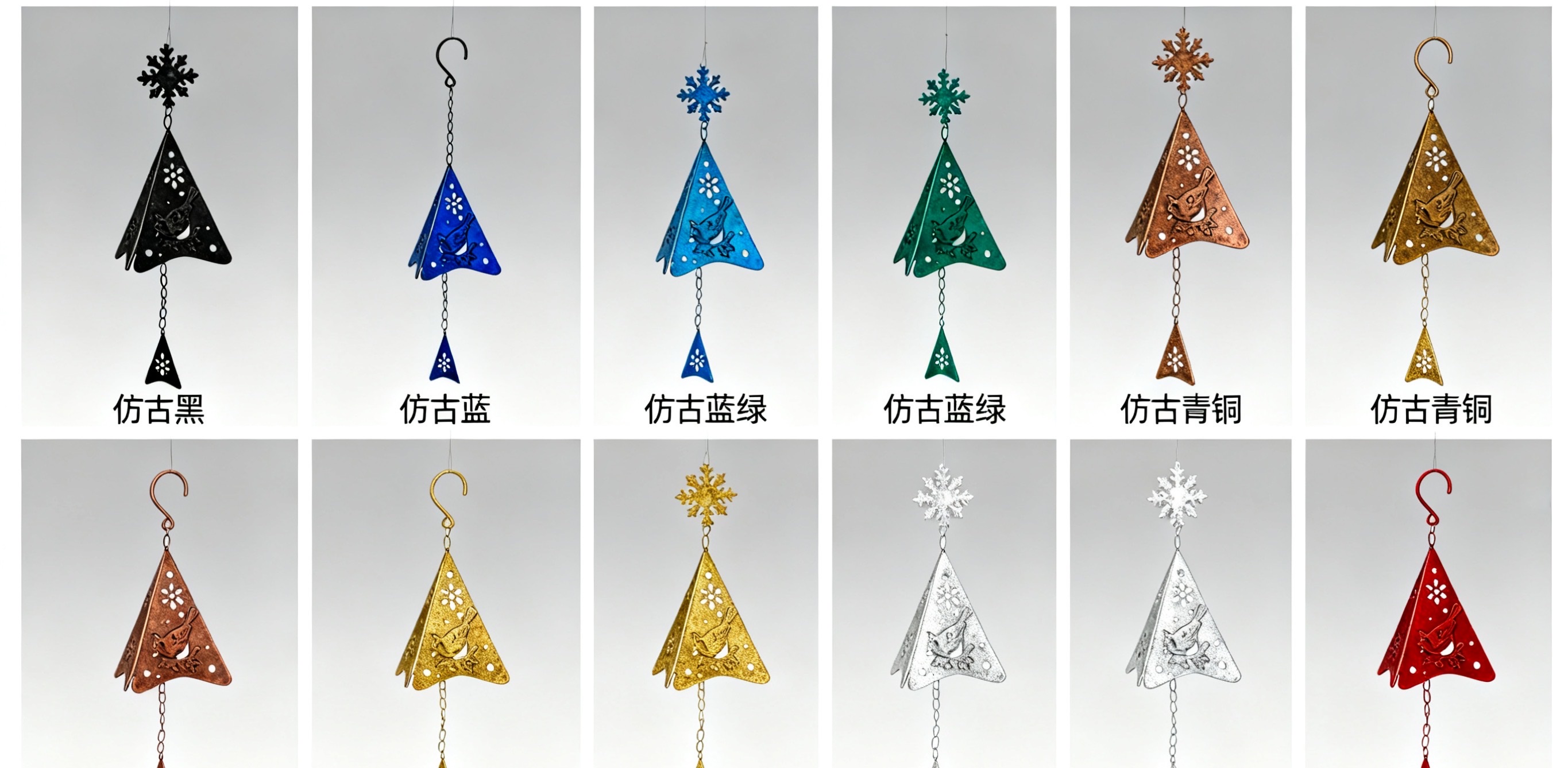 20年老厂金属圣诞挂饰 多色仿古铁艺圣诞树吊饰节日装饰定制工艺品详情图6