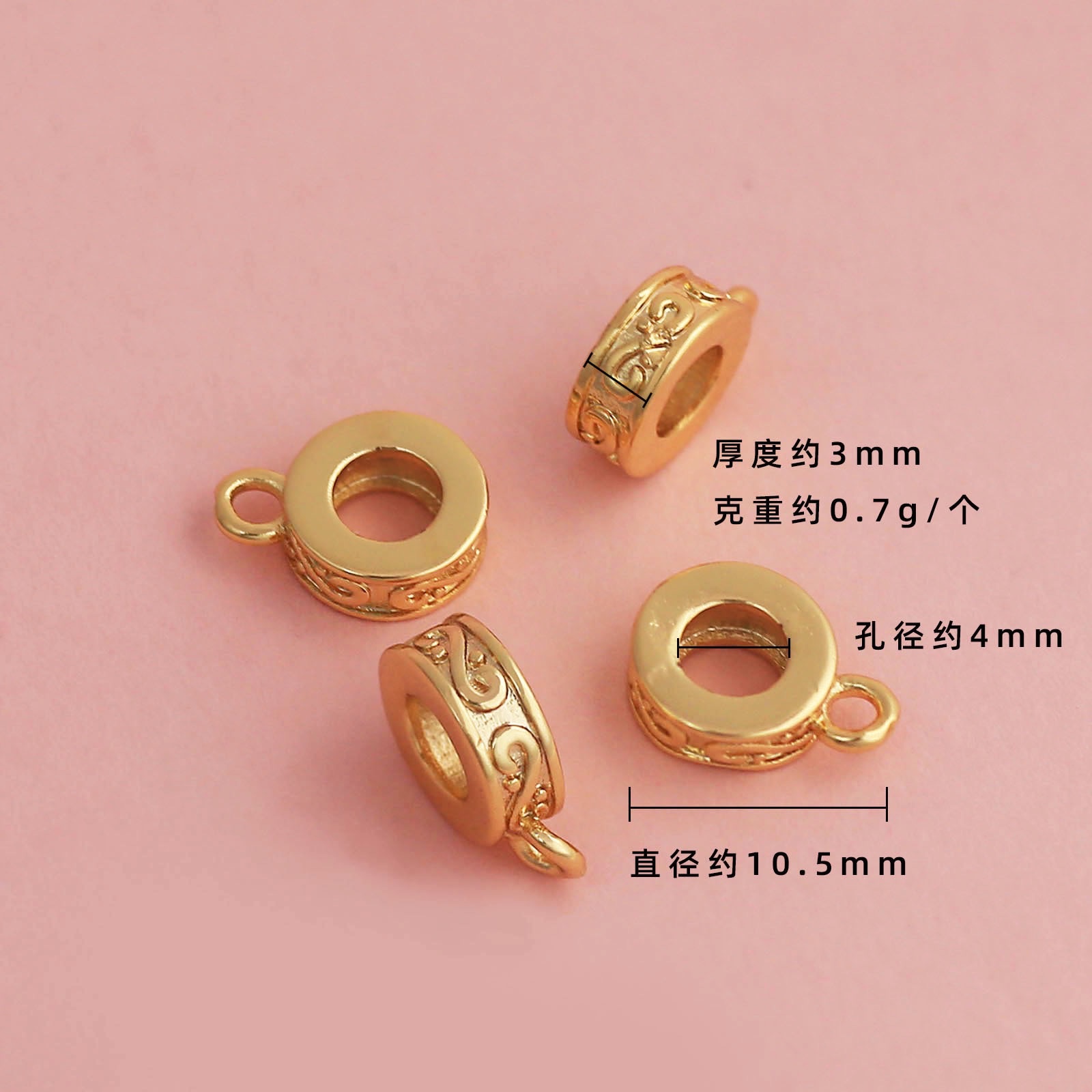 Wholesale of high-color-retention pendant beads inlaid with zircon copper coin gourds and money bags plated with 18K real gold diy bracelet and necklace accessories detail image 8