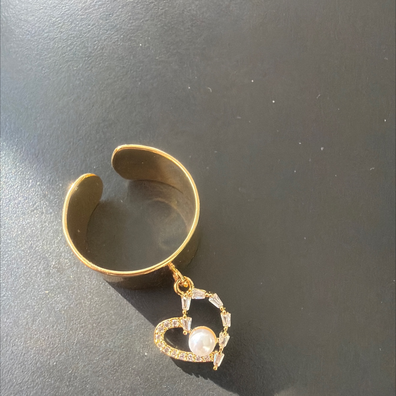 Vintage brushed ring, empty stand jewelry ring, pearl decoration, simple and retro style jewelry accessories