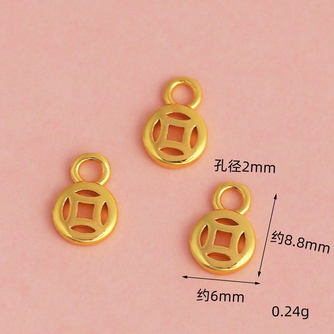 Wholesale of high-color-retention pendant beads inlaid with zircon copper coin gourds and money bags plated with 18K real gold diy bracelet and necklace accessories detail image 9