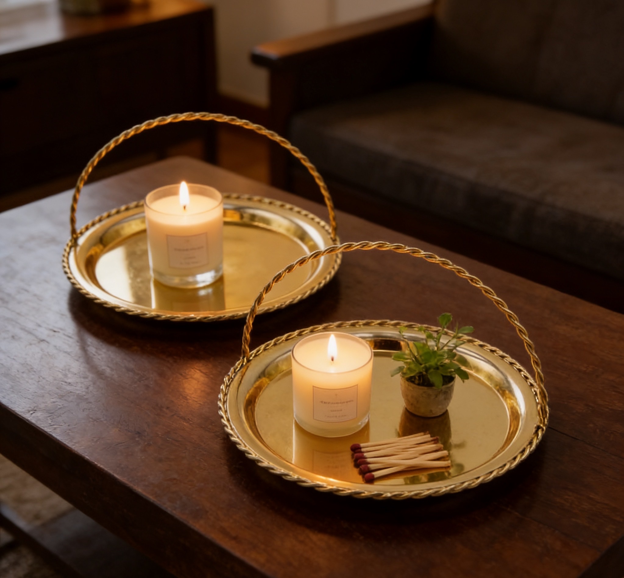 轻奢金属手提收纳托盘 金色银色桌面首饰化妆品整理盘工艺品详情图10