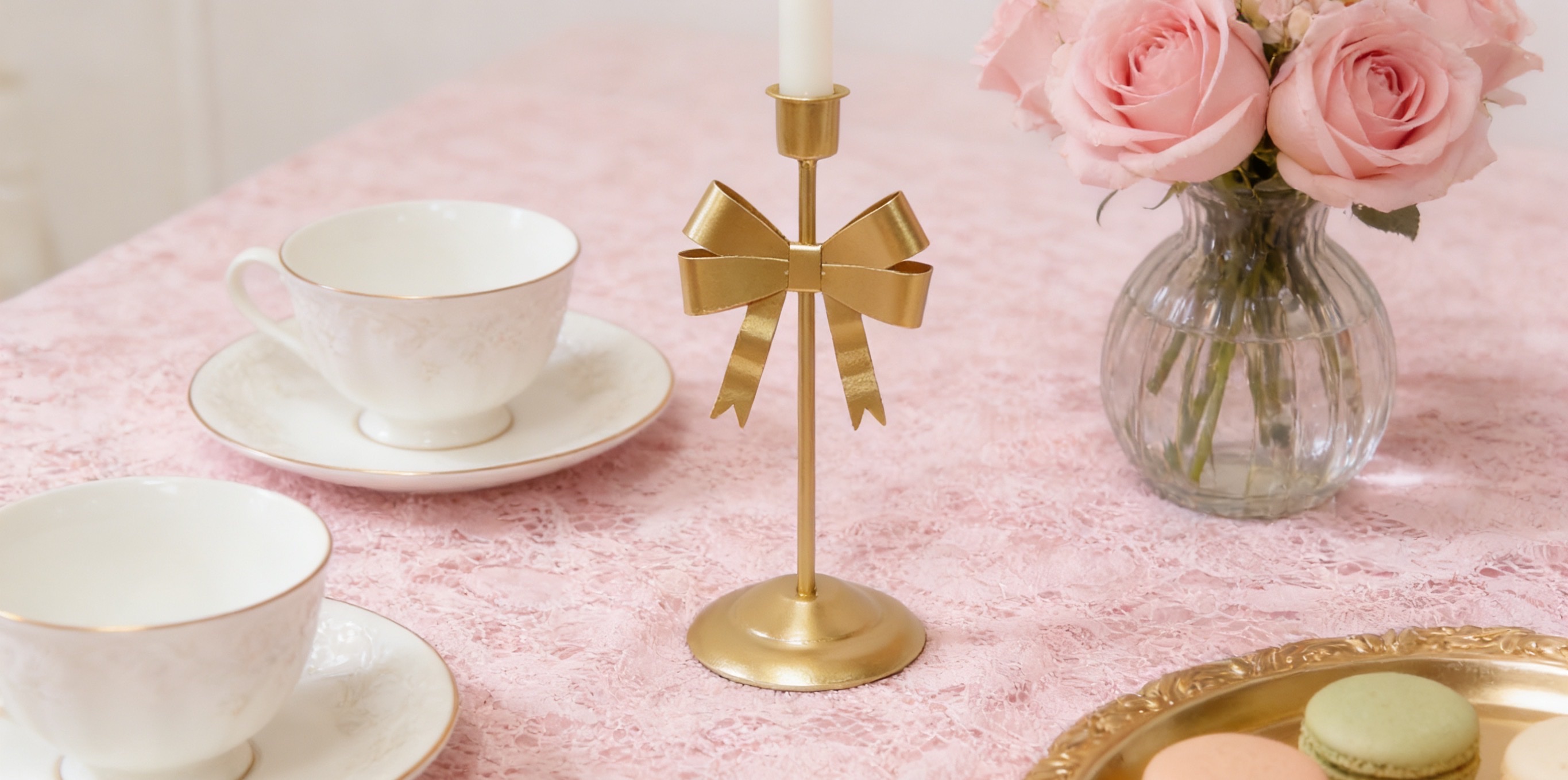 欧式金属蝴蝶结装饰架 家居软装烛台甜品台摆件详情图2