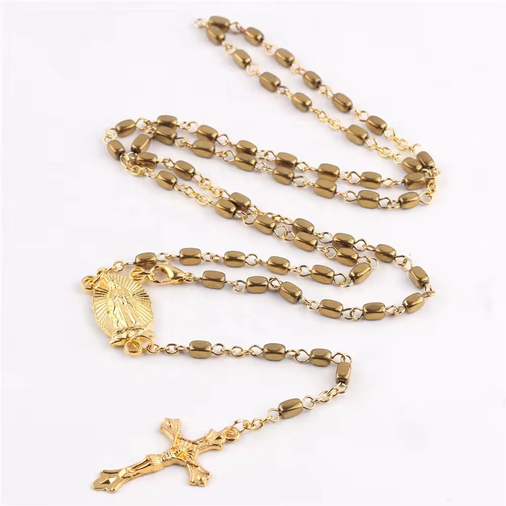 Factory direct sales of golden cross Jesus religious jewelry necklace