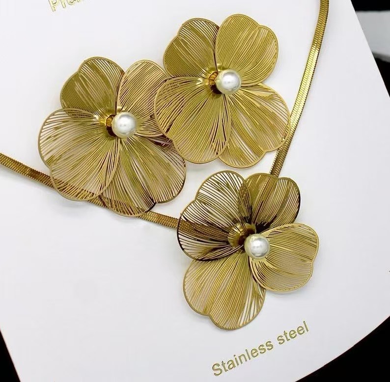 耳环 套装 链条白底实物图