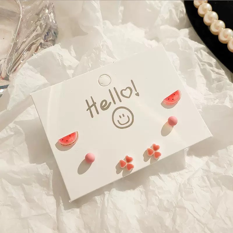 新款爆款糖果色仿银针陶瓷耳钉套装夏季小巧可爱ins风学生耳环女时尚创意简约时尚简约细节图