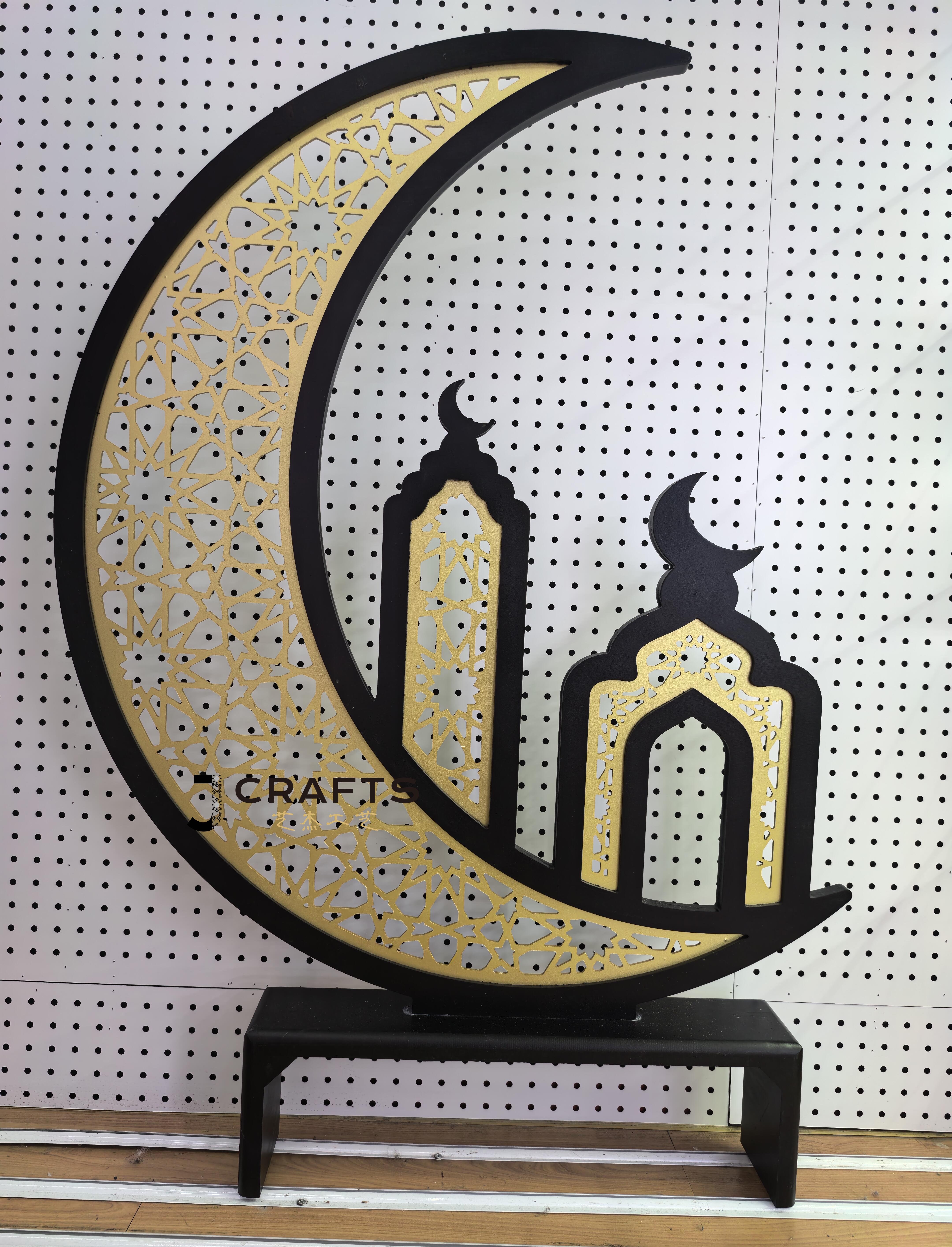 手工木雕摆件木盒穆斯林经书木质工艺收藏装饰品礼品斋月大月亮灯具可定制USB欧标插头和英标美标等双插头三插头电池盒