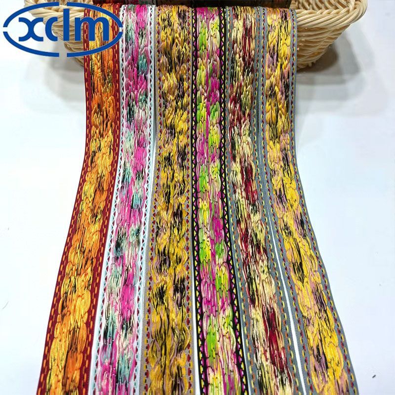 3cm民族新款提花刺绣织带团扇包边民族花边辅料装饰服装手工 Specification image