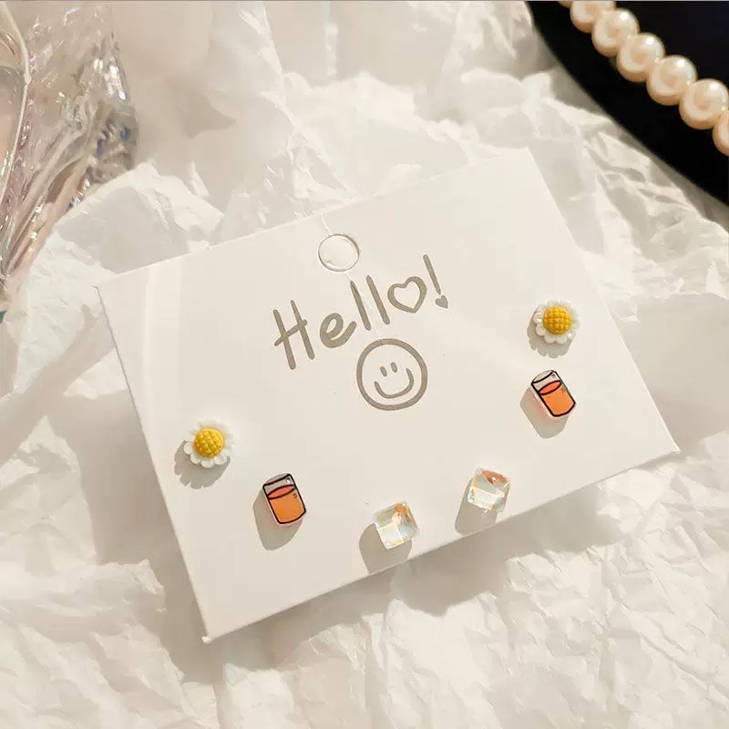 生物瓷耳钉女套装可爱防过敏养耳洞免摘耳环医用陶瓷针耳饰品批发