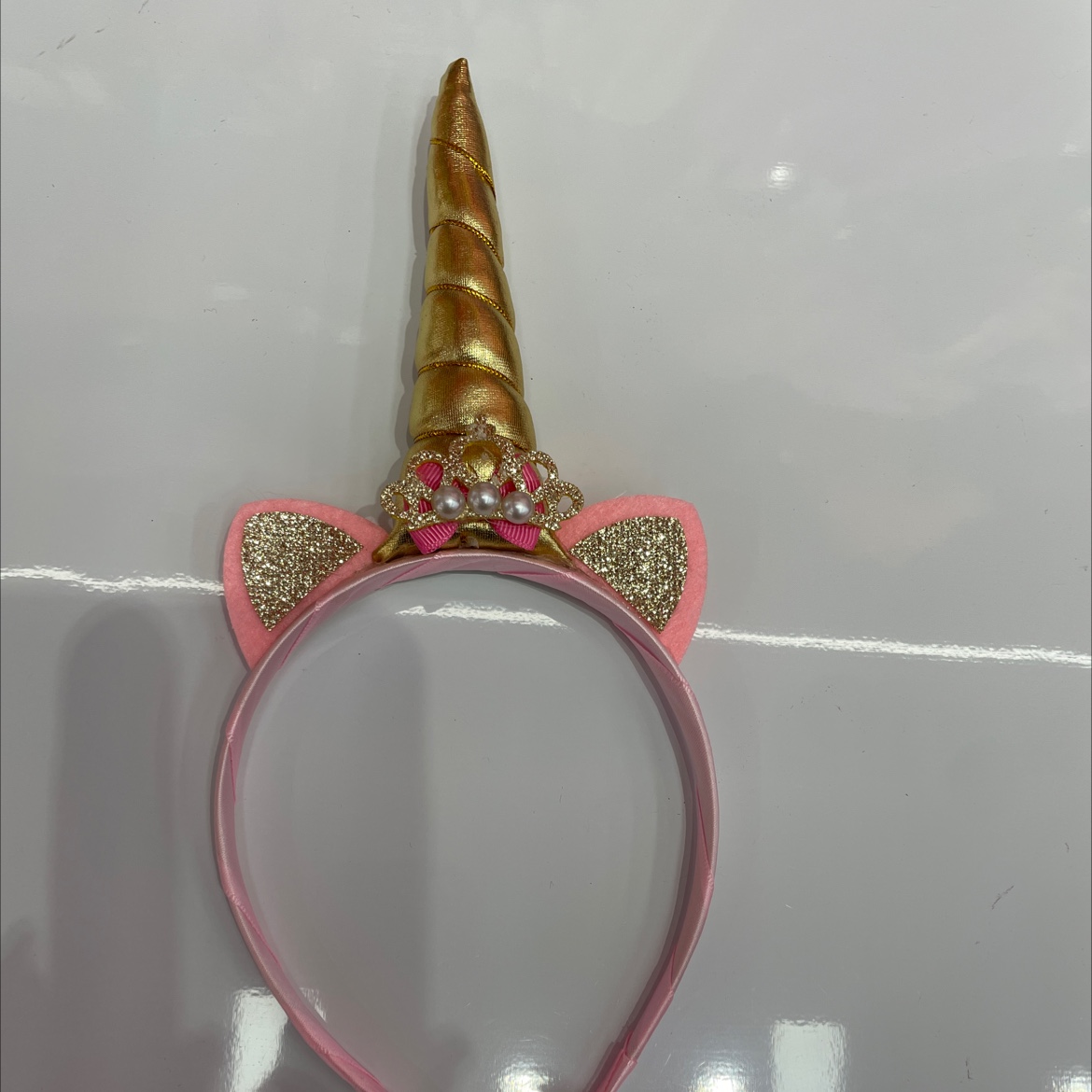 厂家批发儿童节日派对独角兽粉色耳朵皇冠发箍发饰，欢迎新老客户光临洽谈