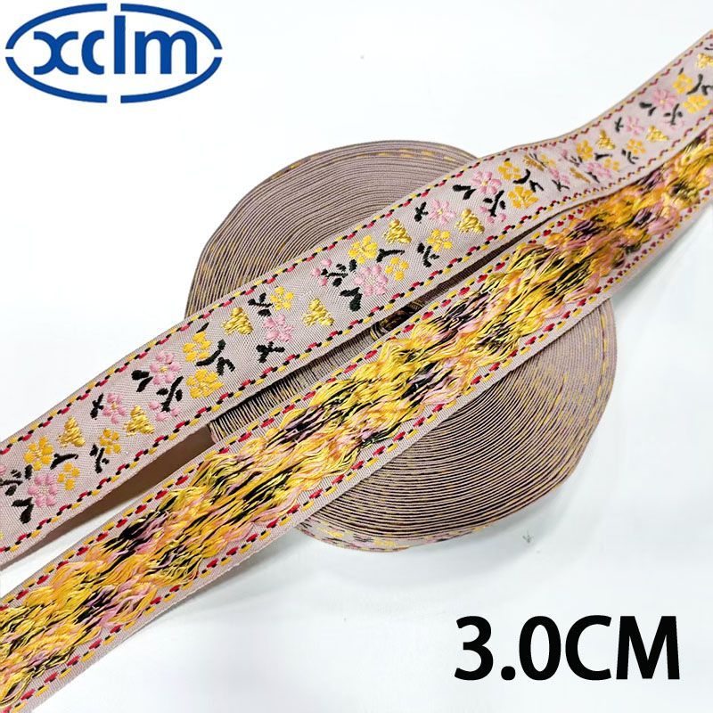 3cm民族新款提花刺绣织带团扇包边民族花边辅料装饰服装手工 pic 4