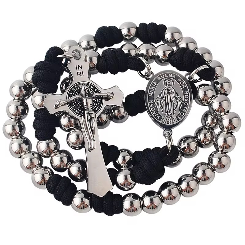 Factory direct sales of plastic rope knot head Jesus cross necklace