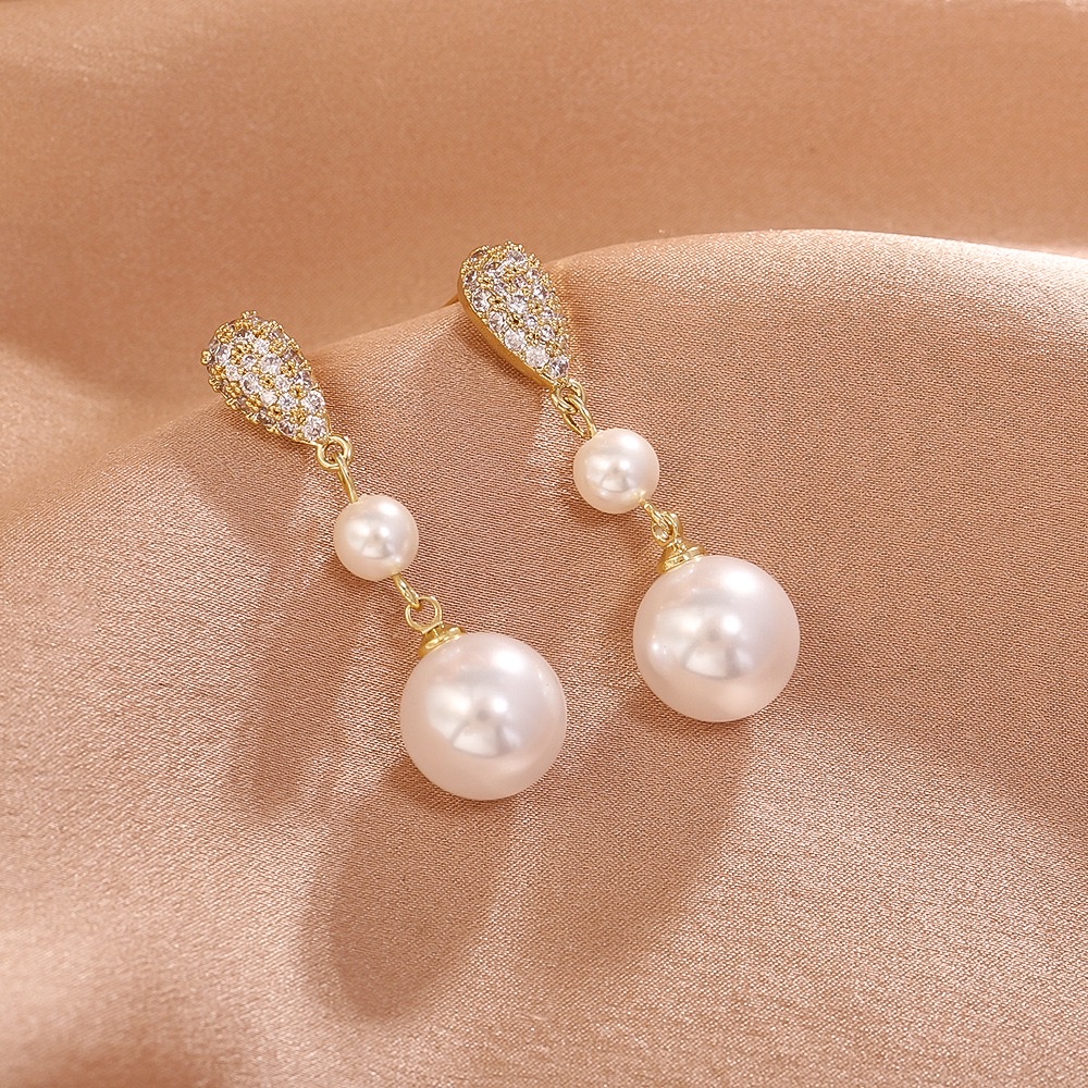 时尚珍珠耳钉耳饰爆闪简约气质百搭女款耳钉饰品潮流新款产品图