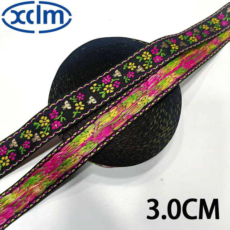 3cm民族新款提花刺绣织带团扇包边民族花边辅料装饰服装手工 pic 2