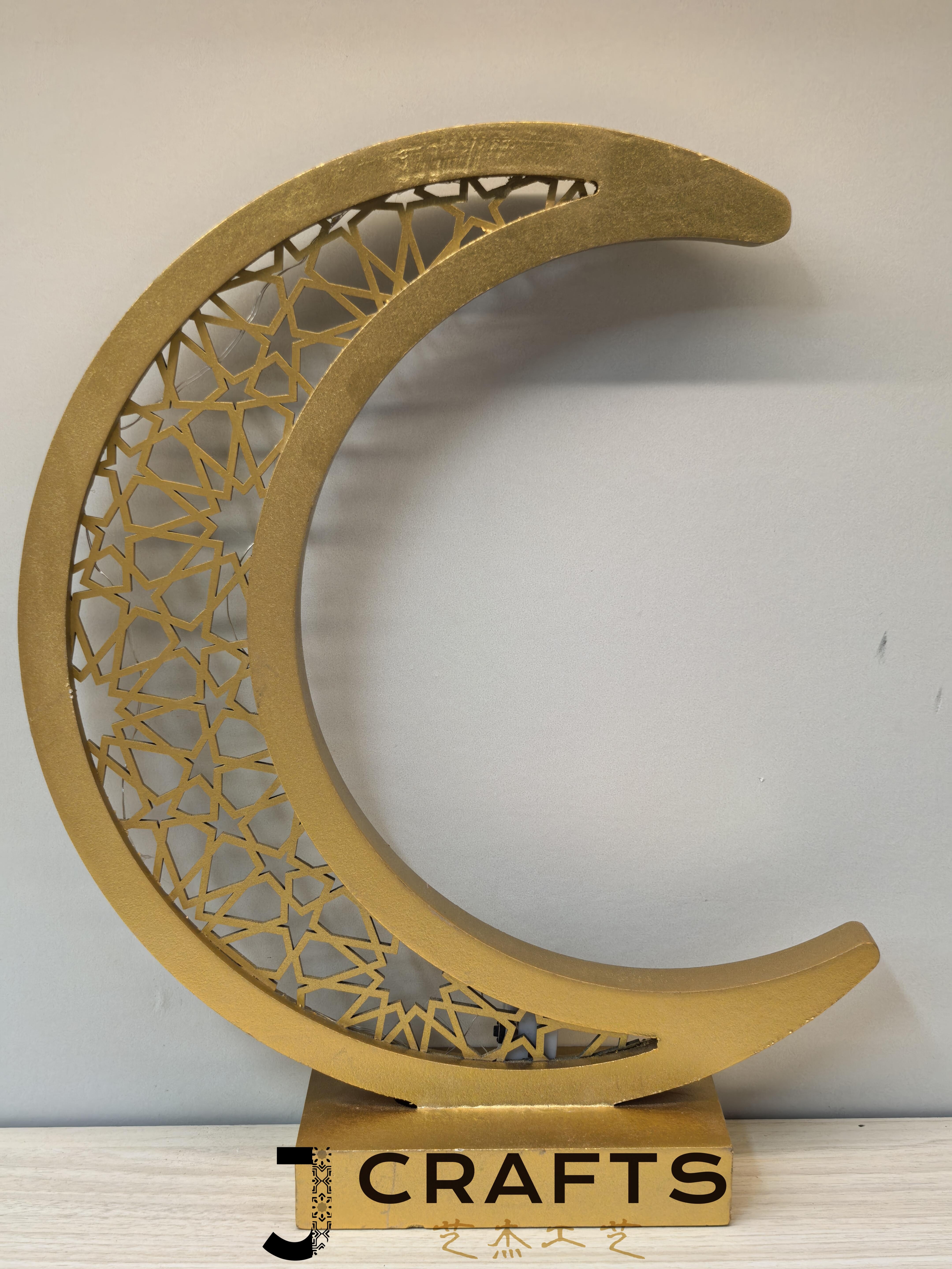 手工木雕摆件木盒穆斯林经书木质工艺收藏装饰品礼品斋月大月亮灯具可定制USB欧标插头和英标美标等双插头三插头电池盒详情图6