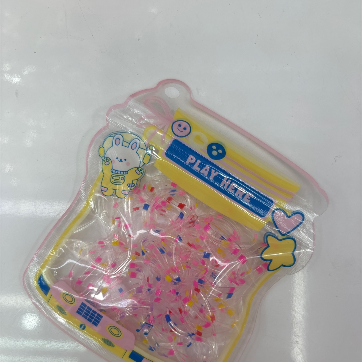 可爱小包装袋皮筋彩色强拉不断发圈可爱特厚一次性合成橡胶圈