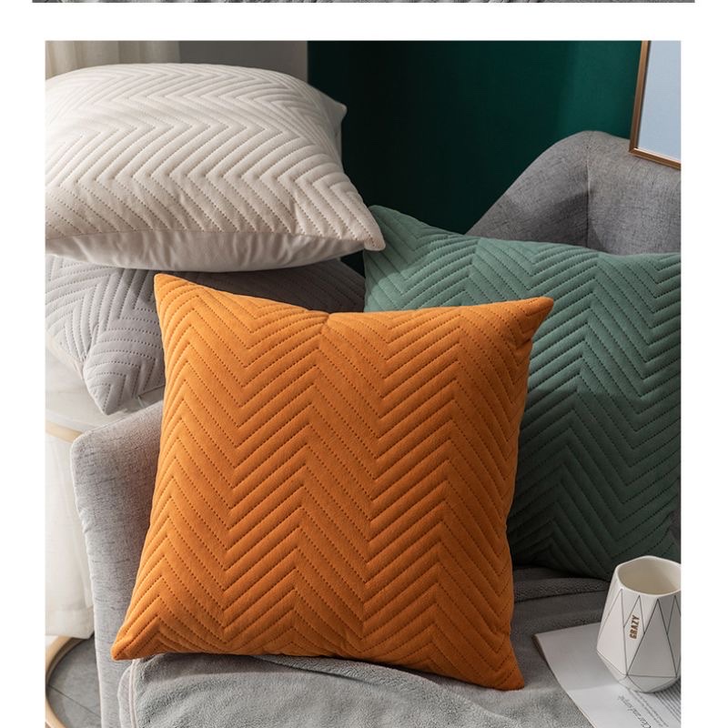 Velvet embossed patterned pillowcase headboard pillow