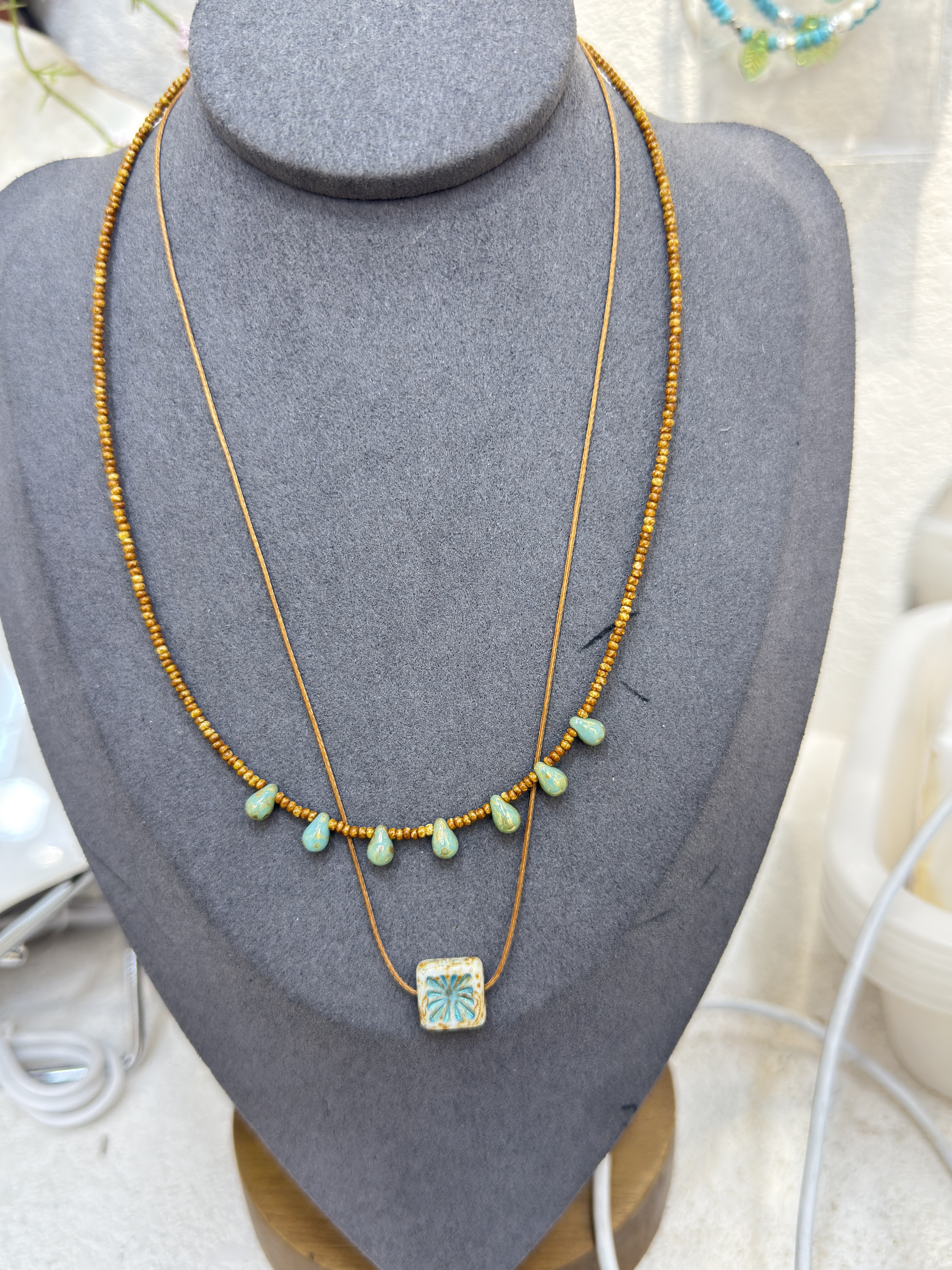 项链首饰不锈钢项链珍珠进口捷克珠