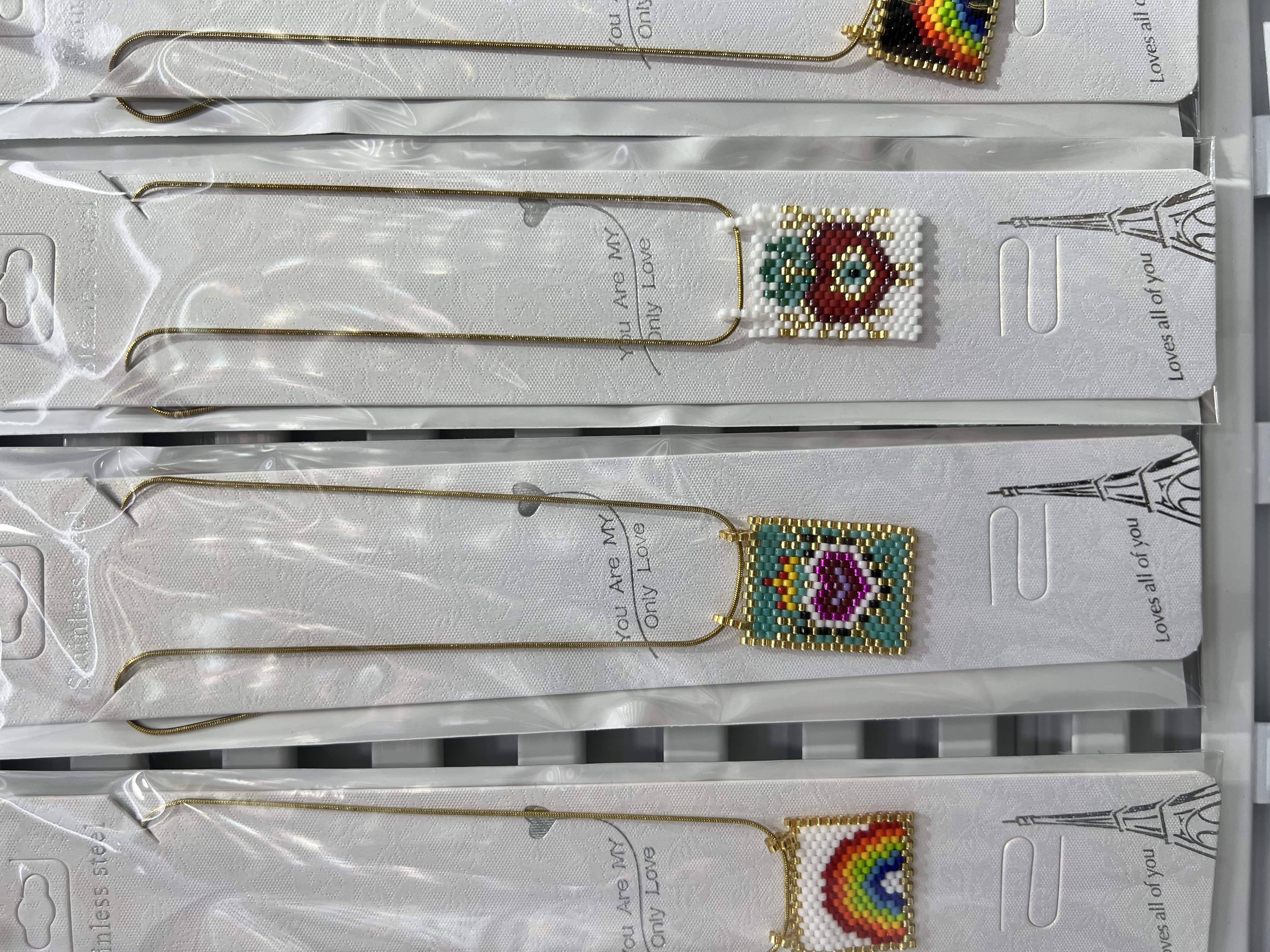 经典彩色吊牌纯手工制作miyuki米珠不锈钢链条项链详情图3