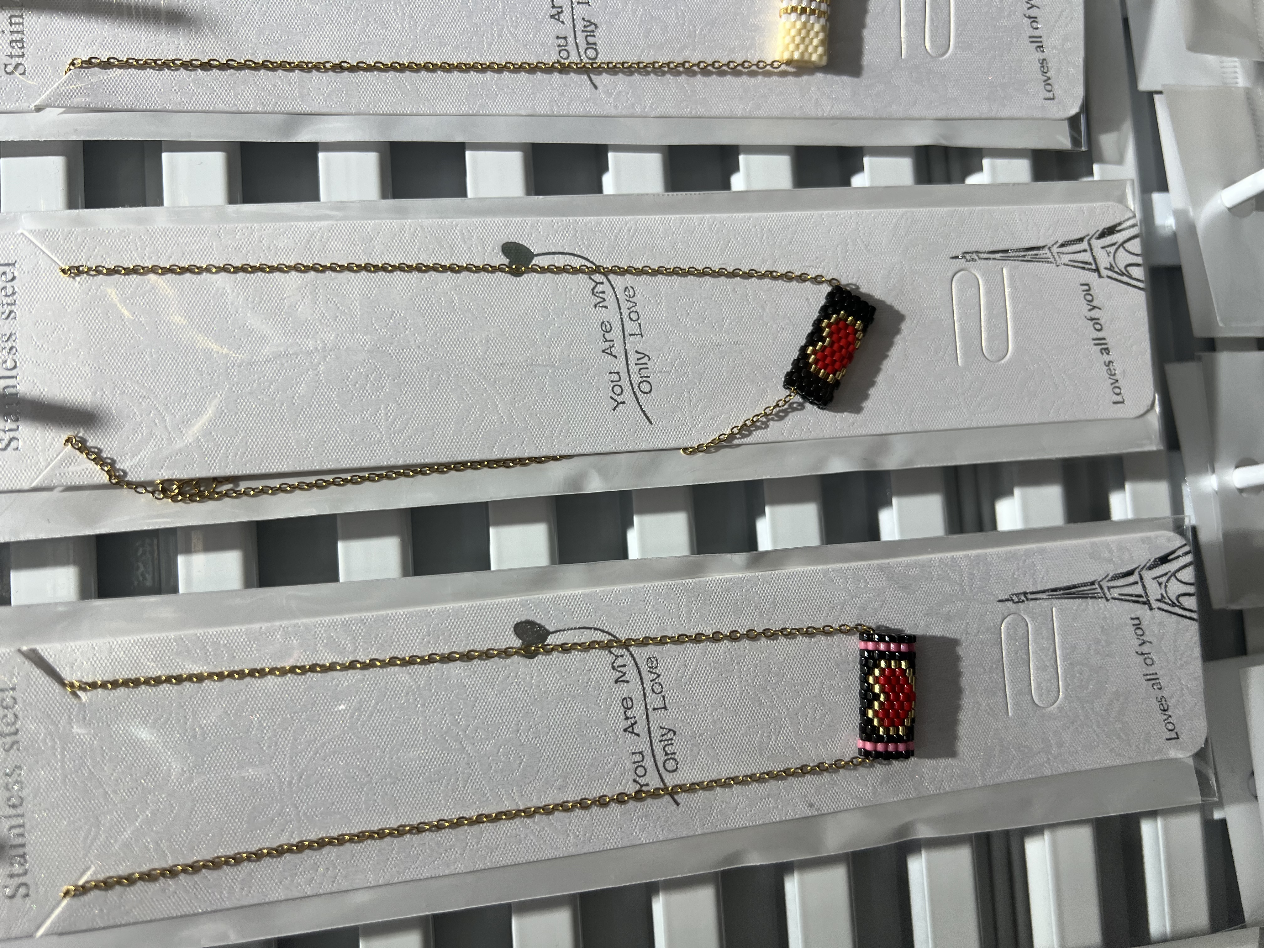 经典圆柱款彩色纯手工编织miyuki米珠不锈钢链条项链产品图