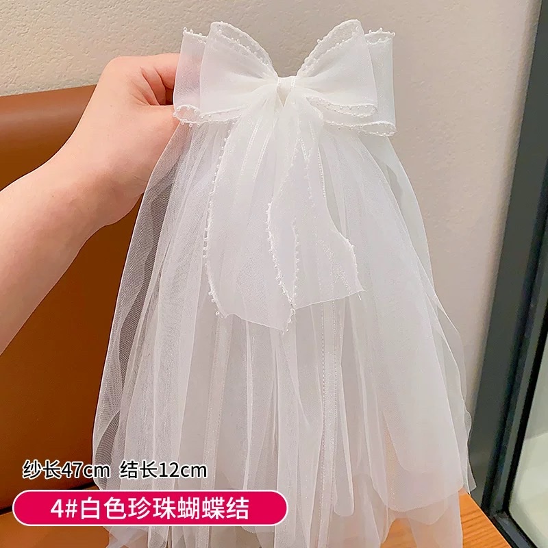 儿童公主裙头纱女孩超仙蝴蝶结发夹女童皇冠发卡宝宝生日拍照头饰